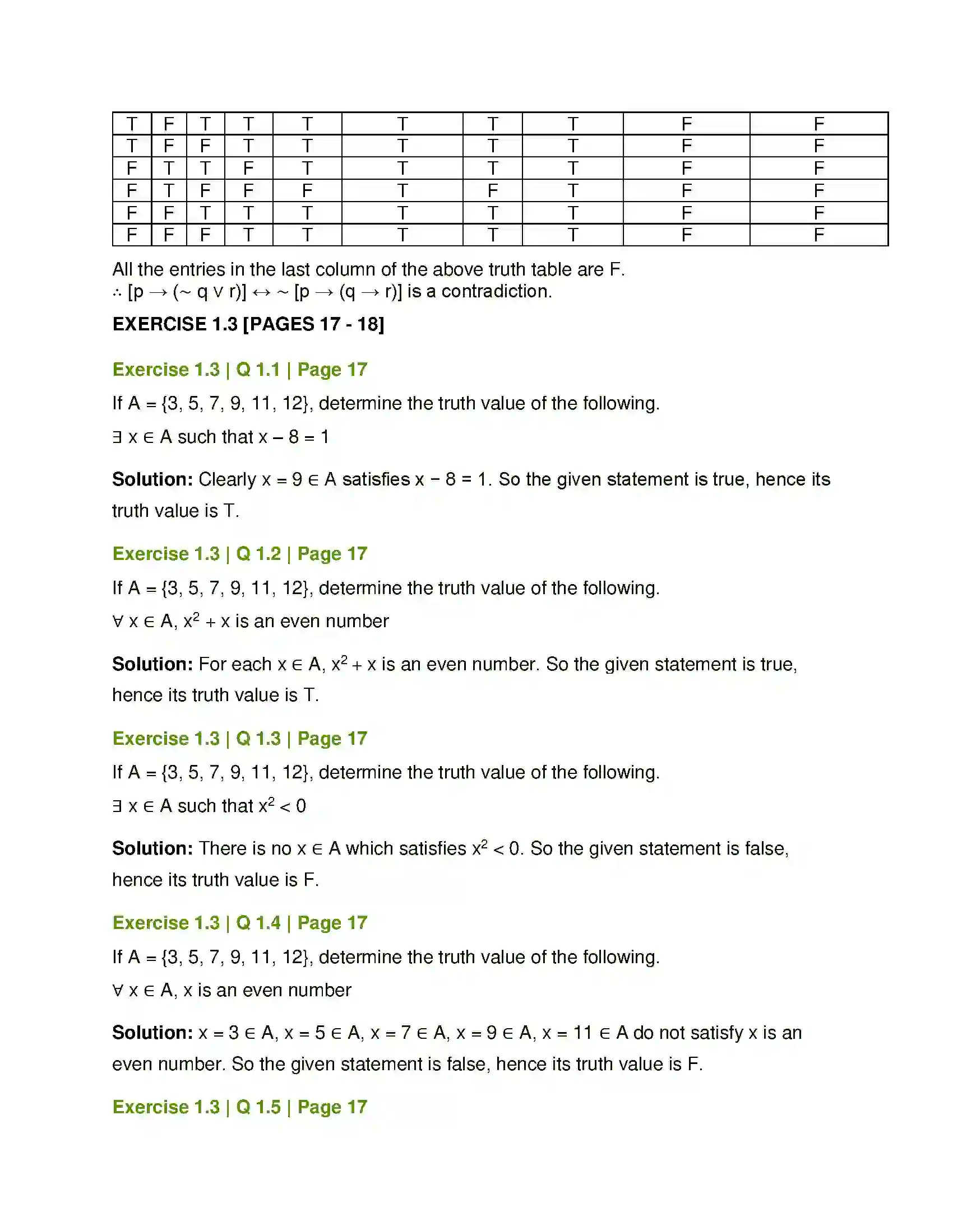 Maharashtra Board Class 12th Mathematics & Statistics-1 (Arts & Science) Mathematical Logic Solution 24