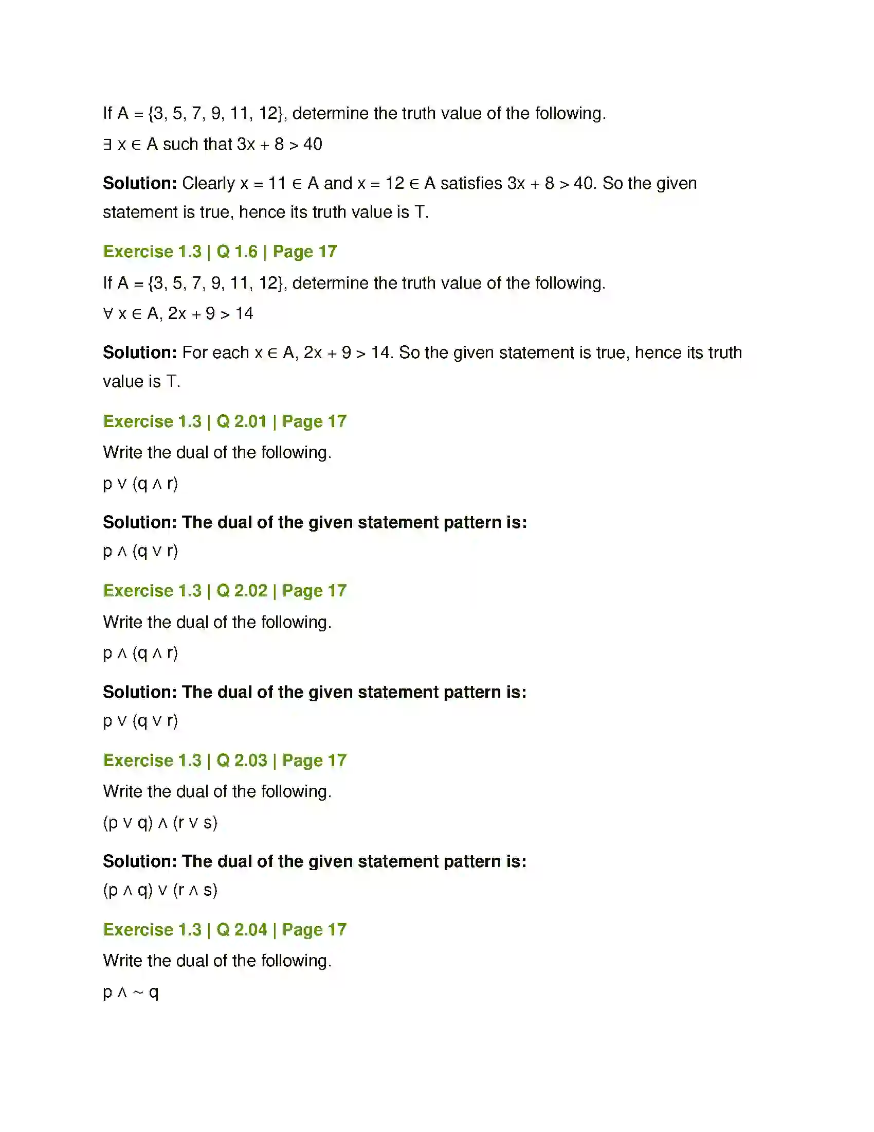 Maharashtra Board Class 12th Mathematics & Statistics-1 (Arts & Science) Mathematical Logic Solution 25