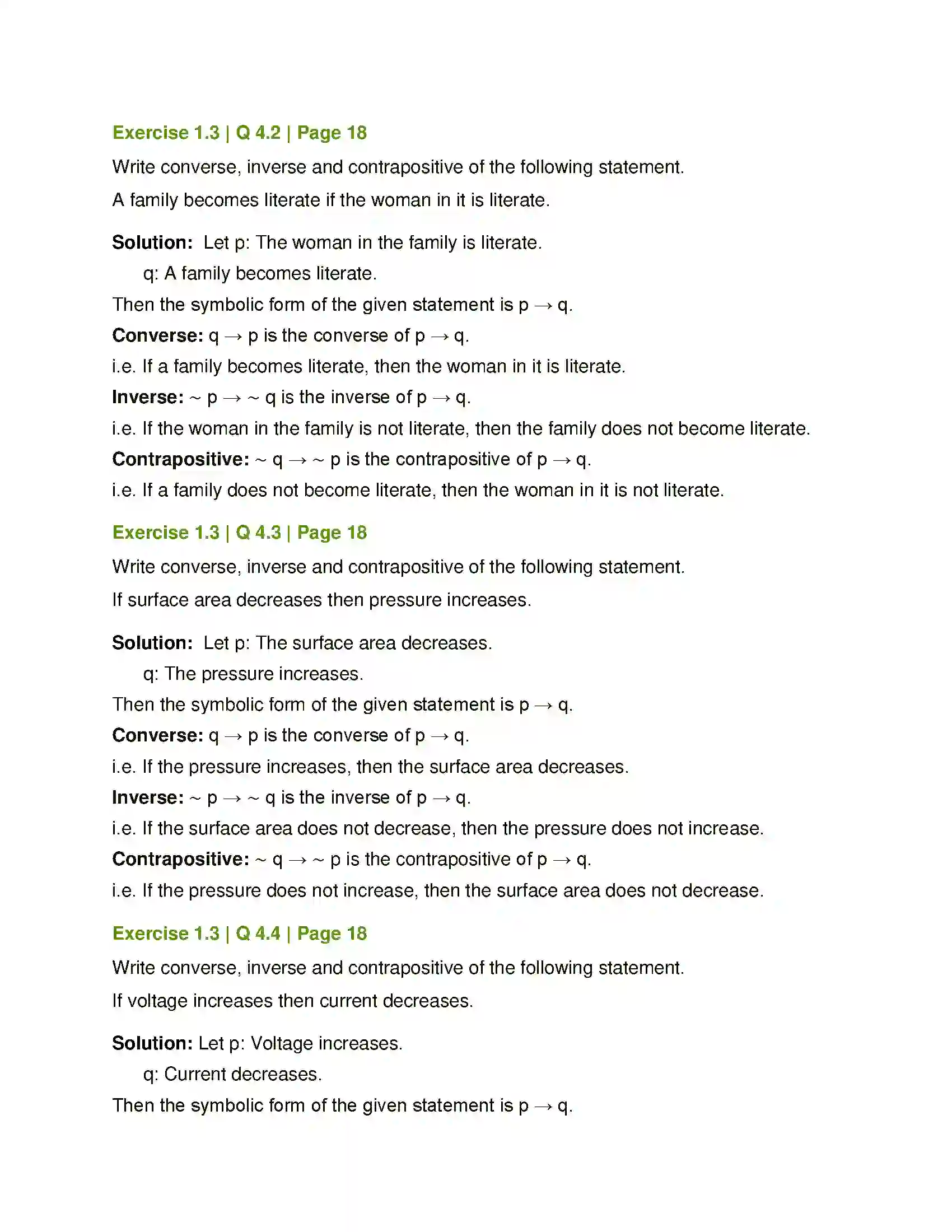 Maharashtra Board Class 12th Mathematics & Statistics-1 (Arts & Science) Mathematical Logic Solution 30