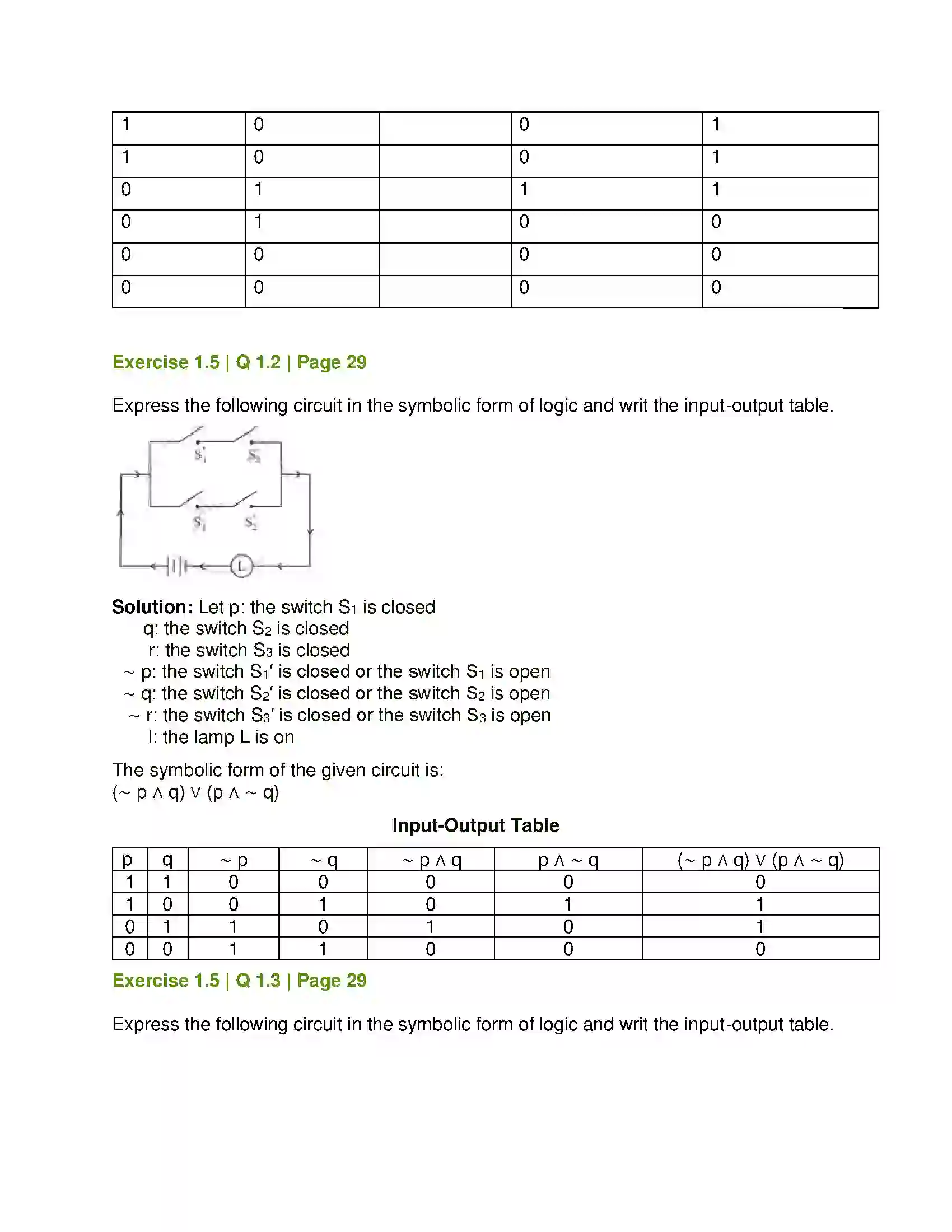 Maharashtra Board Class 12th Mathematics & Statistics-1 (Arts & Science) Mathematical Logic Solution 36