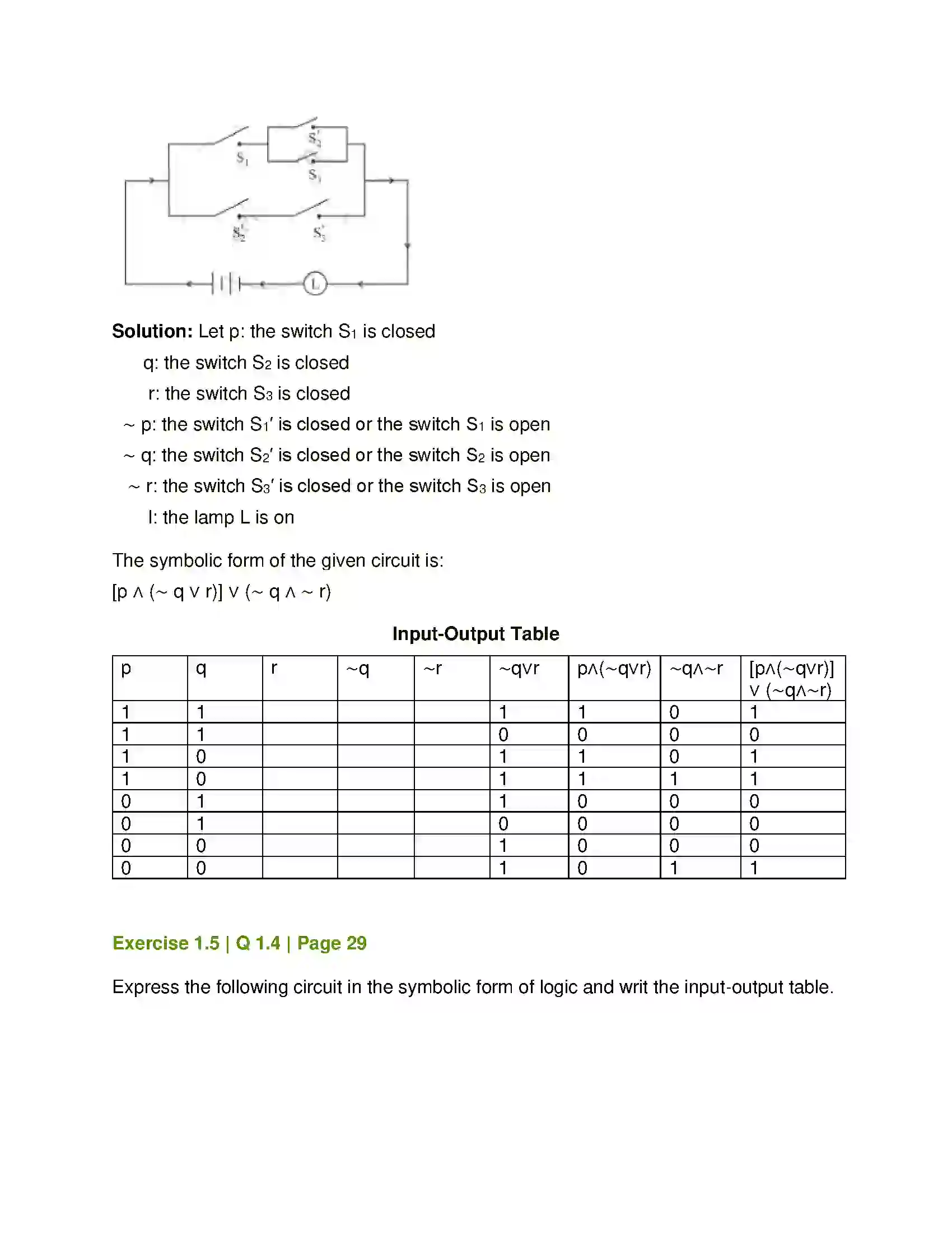 Maharashtra Board Class 12th Mathematics & Statistics-1 (Arts & Science) Mathematical Logic Solution 37