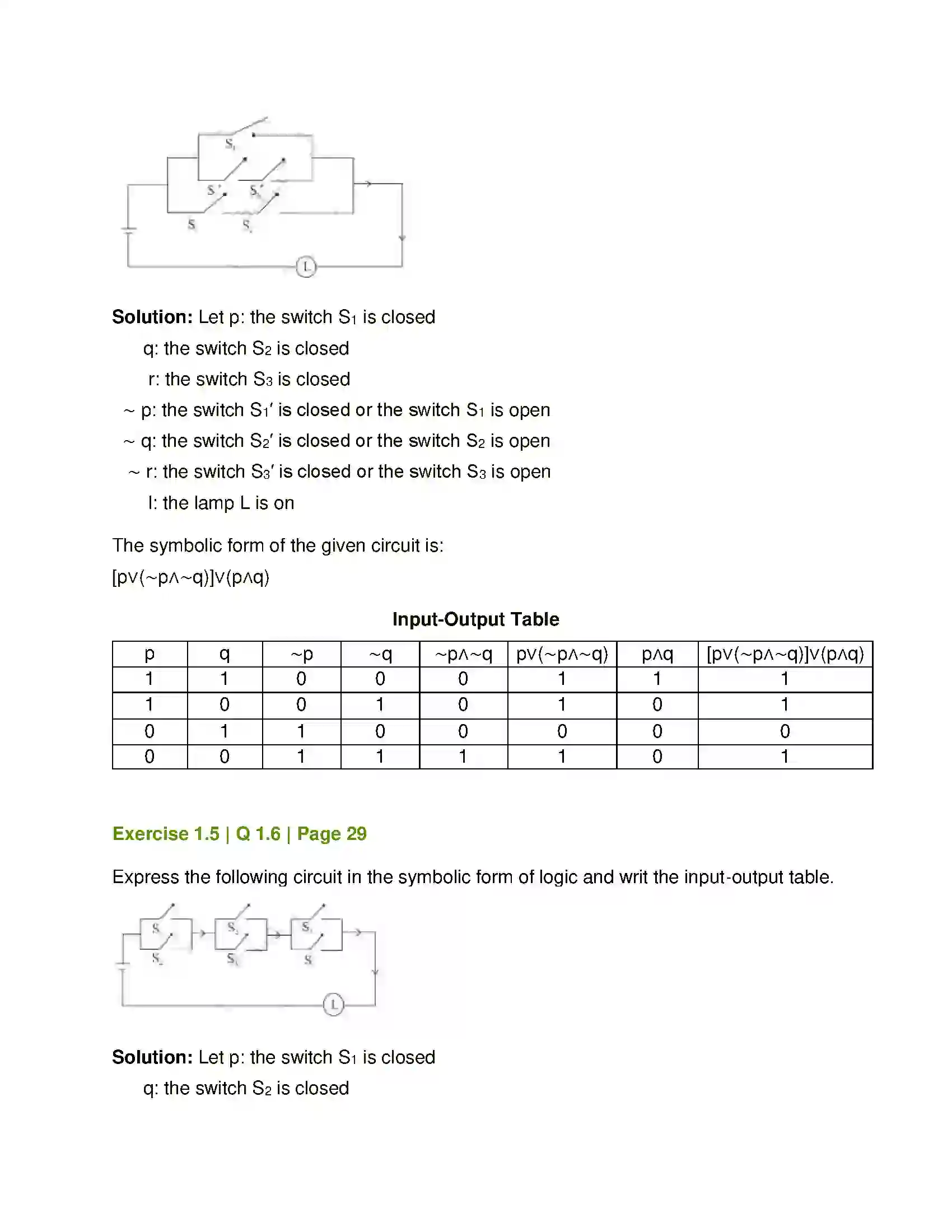 Maharashtra Board Class 12th Mathematics & Statistics-1 (Arts & Science) Mathematical Logic Solution 39
