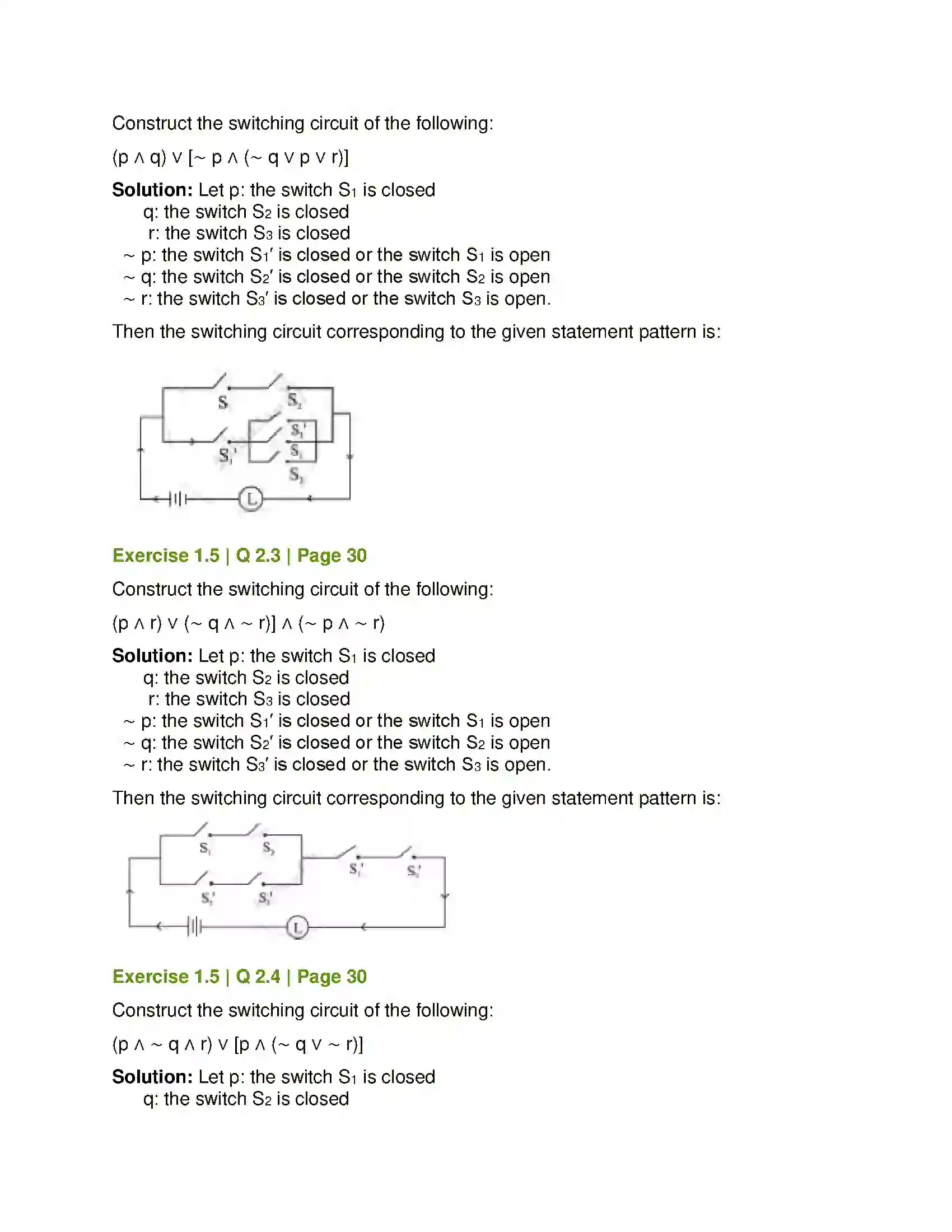 Maharashtra Board Class 12th Mathematics & Statistics-1 (Arts & Science) Mathematical Logic Solution 41