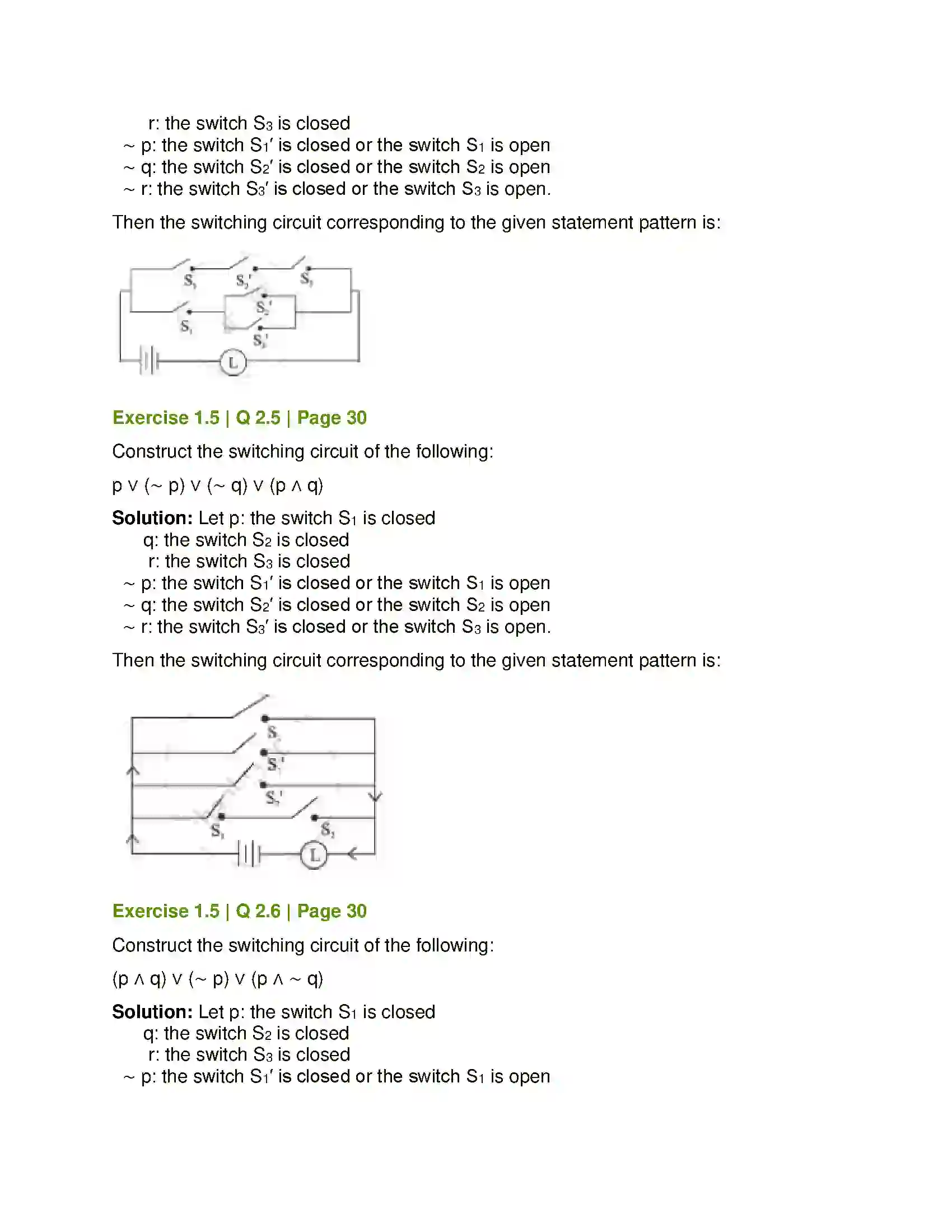 Maharashtra Board Class 12th Mathematics & Statistics-1 (Arts & Science) Mathematical Logic Solution 42