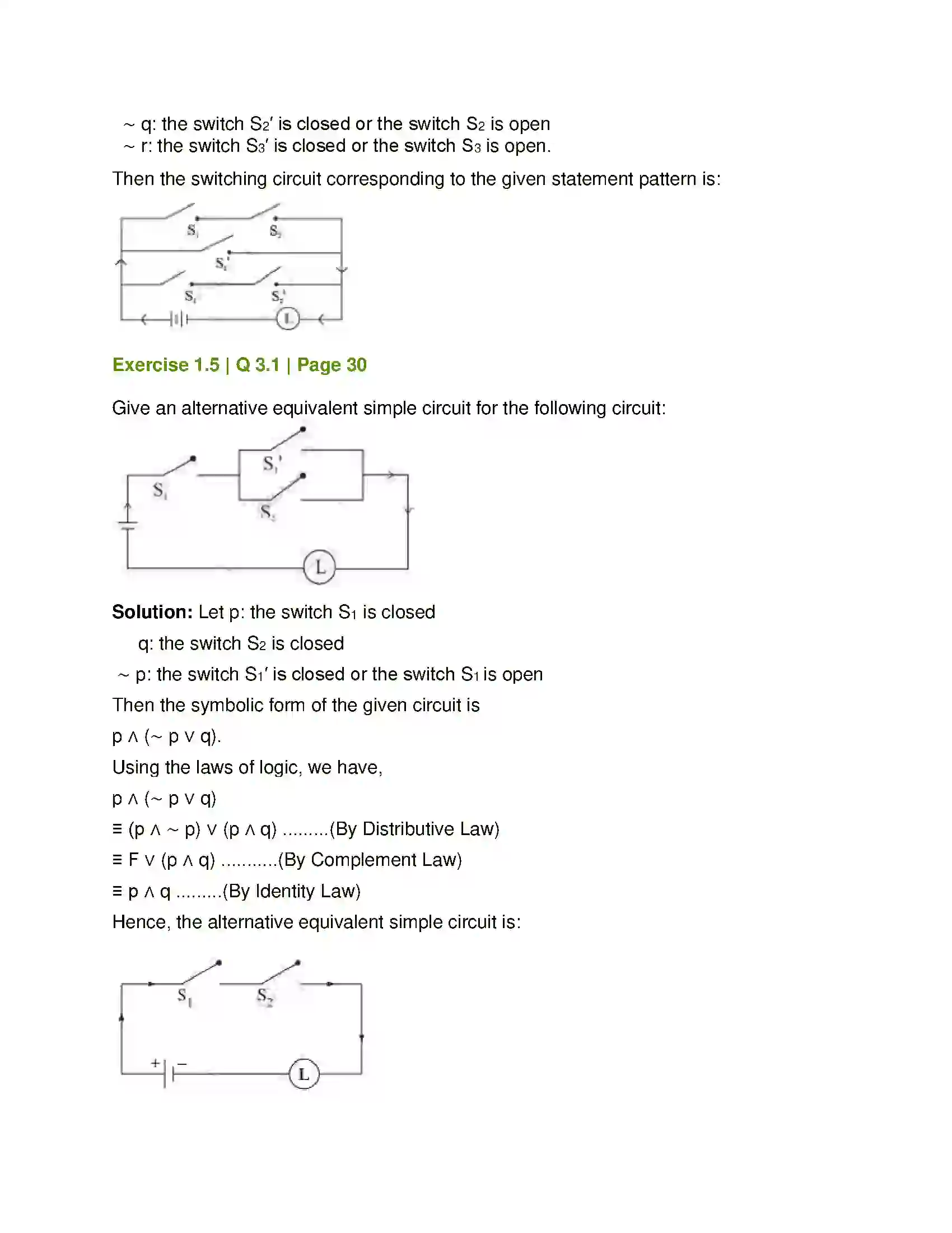 Maharashtra Board Class 12th Mathematics & Statistics-1 (Arts & Science) Mathematical Logic Solution 43