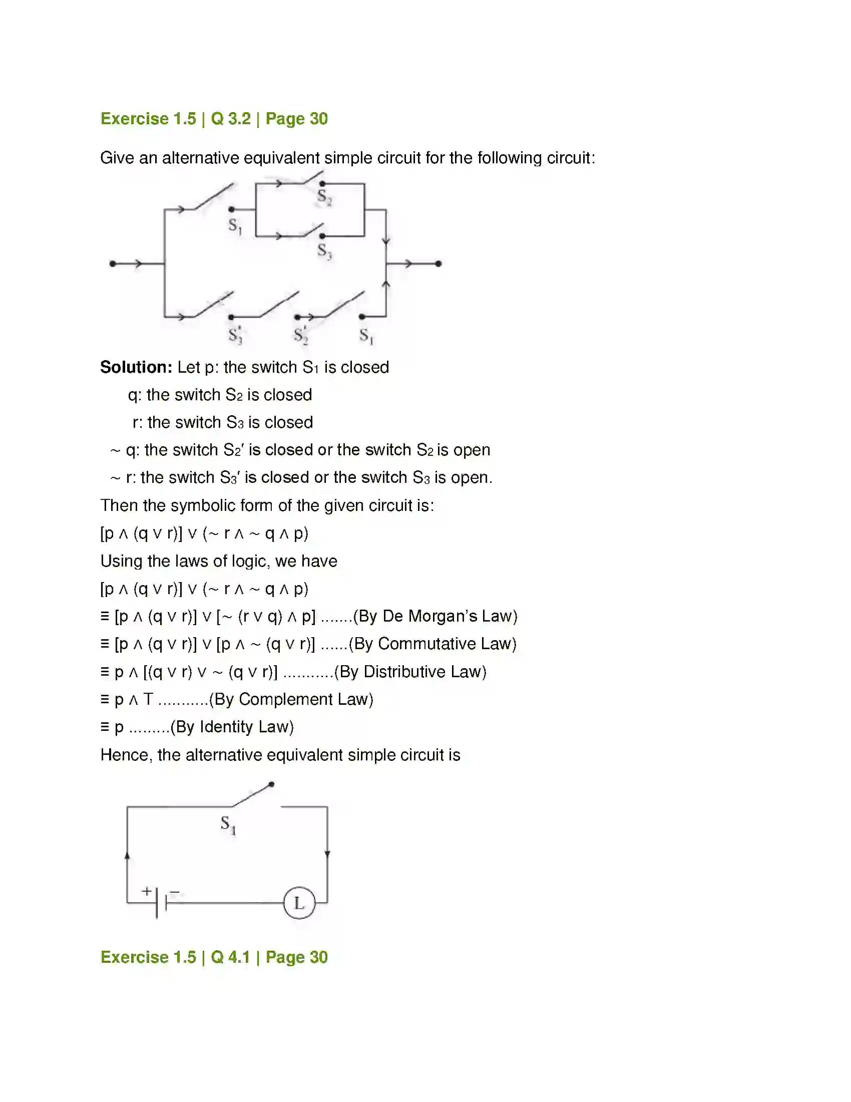 Maharashtra Board Class 12th Mathematics & Statistics-1 (Arts & Science) Mathematical Logic Solution 44