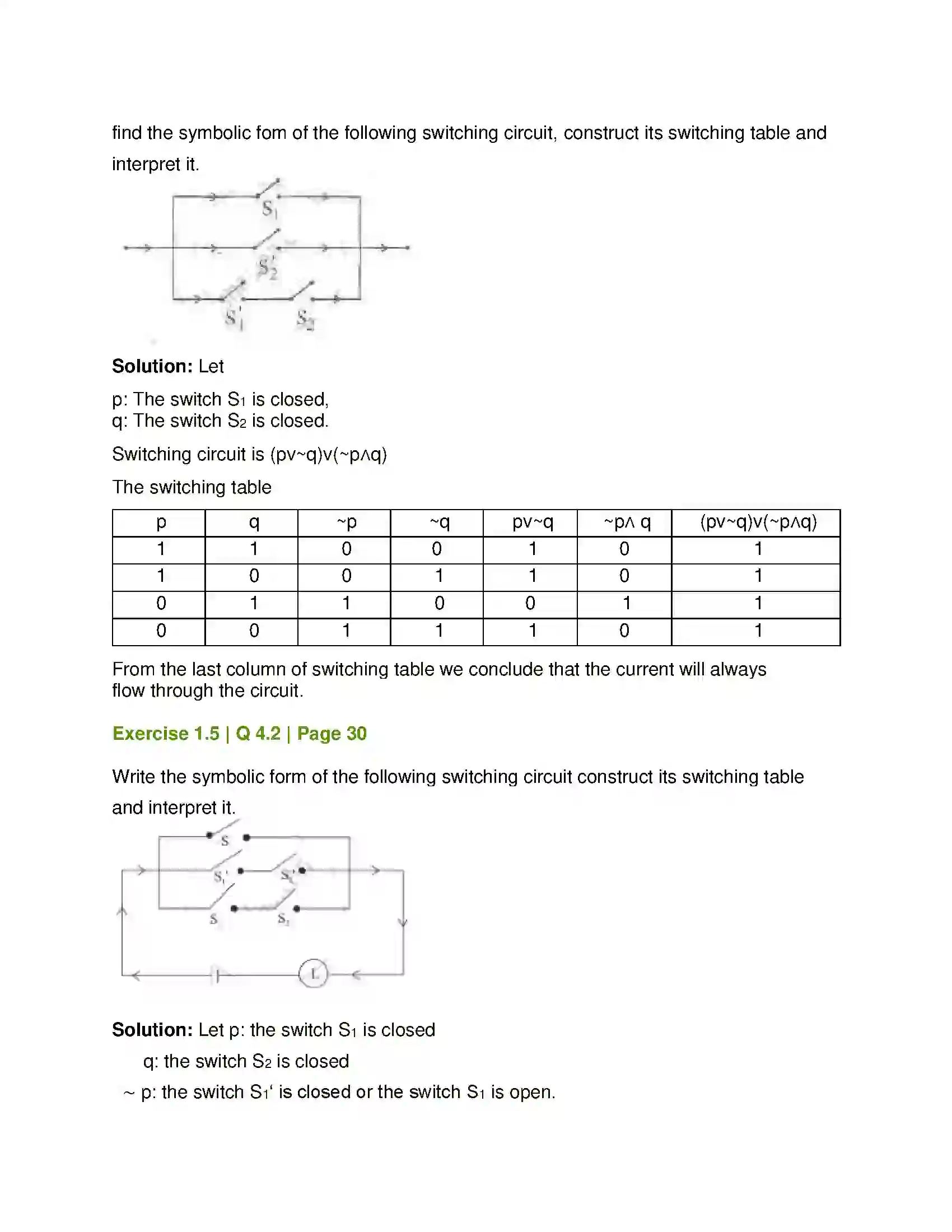 Maharashtra Board Class 12th Mathematics & Statistics-1 (Arts & Science) Mathematical Logic Solution 45