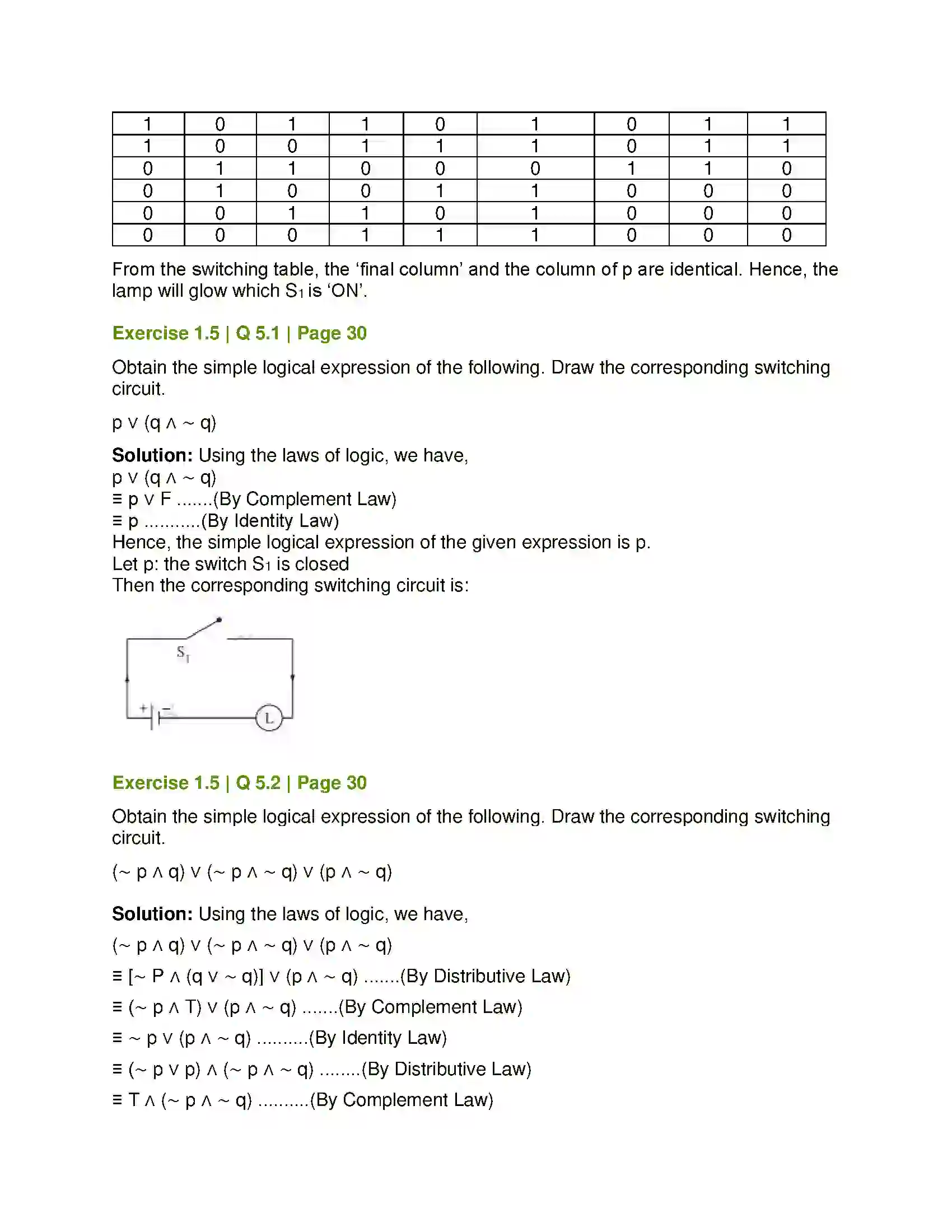 Maharashtra Board Class 12th Mathematics & Statistics-1 (Arts & Science) Mathematical Logic Solution 47