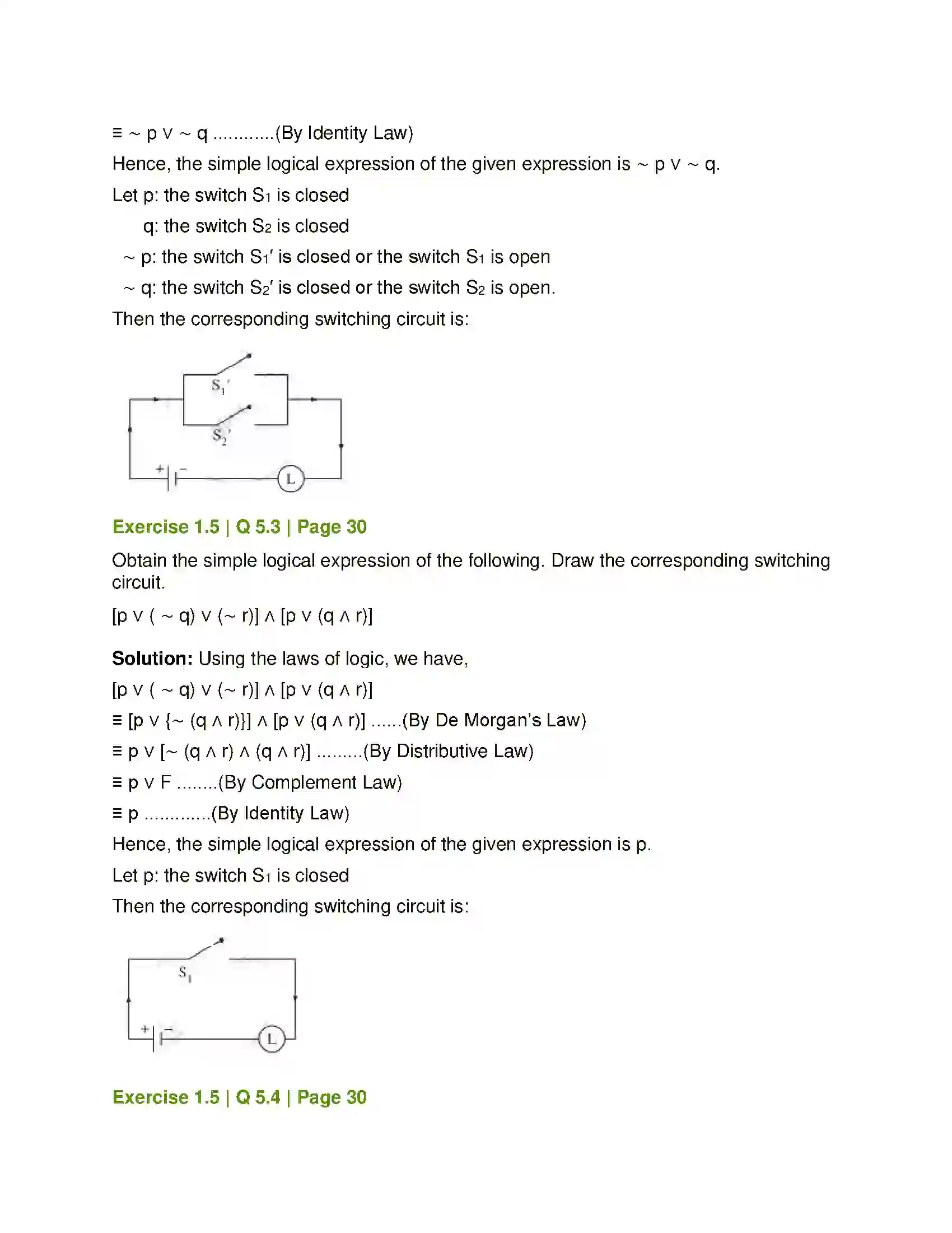 Maharashtra Board Class 12th Mathematics & Statistics-1 (Arts & Science) Mathematical Logic Solution 48