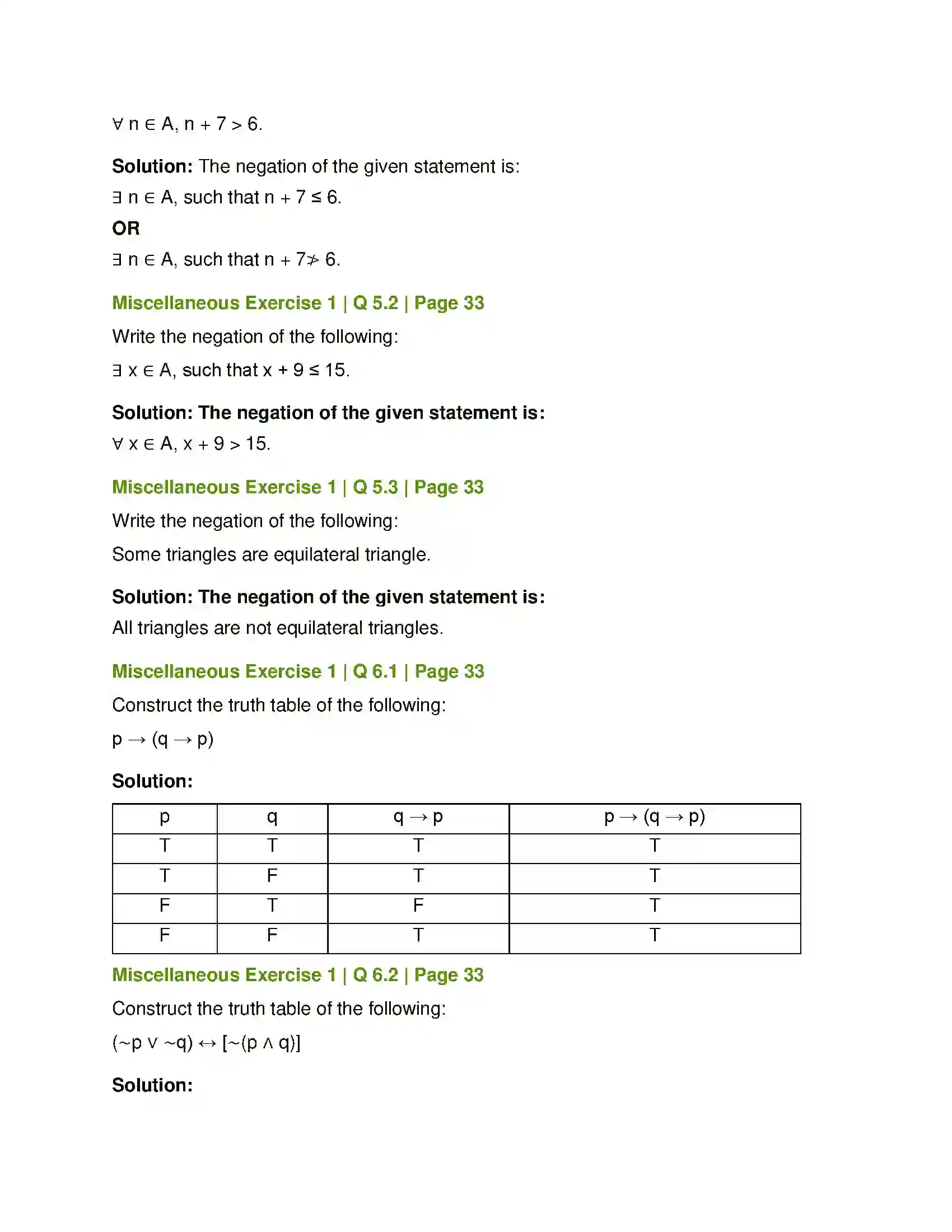 Maharashtra Board Class 12th Mathematics & Statistics-1 (Arts & Science) Mathematical Logic Solution 55