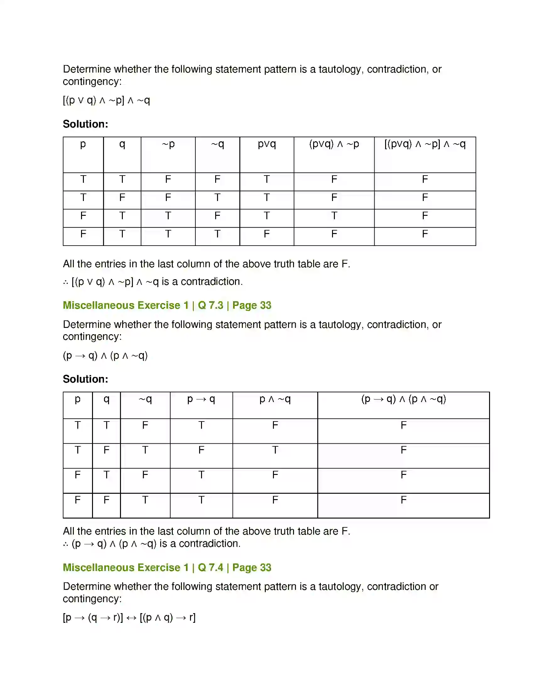 Maharashtra Board Class 12th Mathematics & Statistics-1 (Arts & Science) Mathematical Logic Solution 58