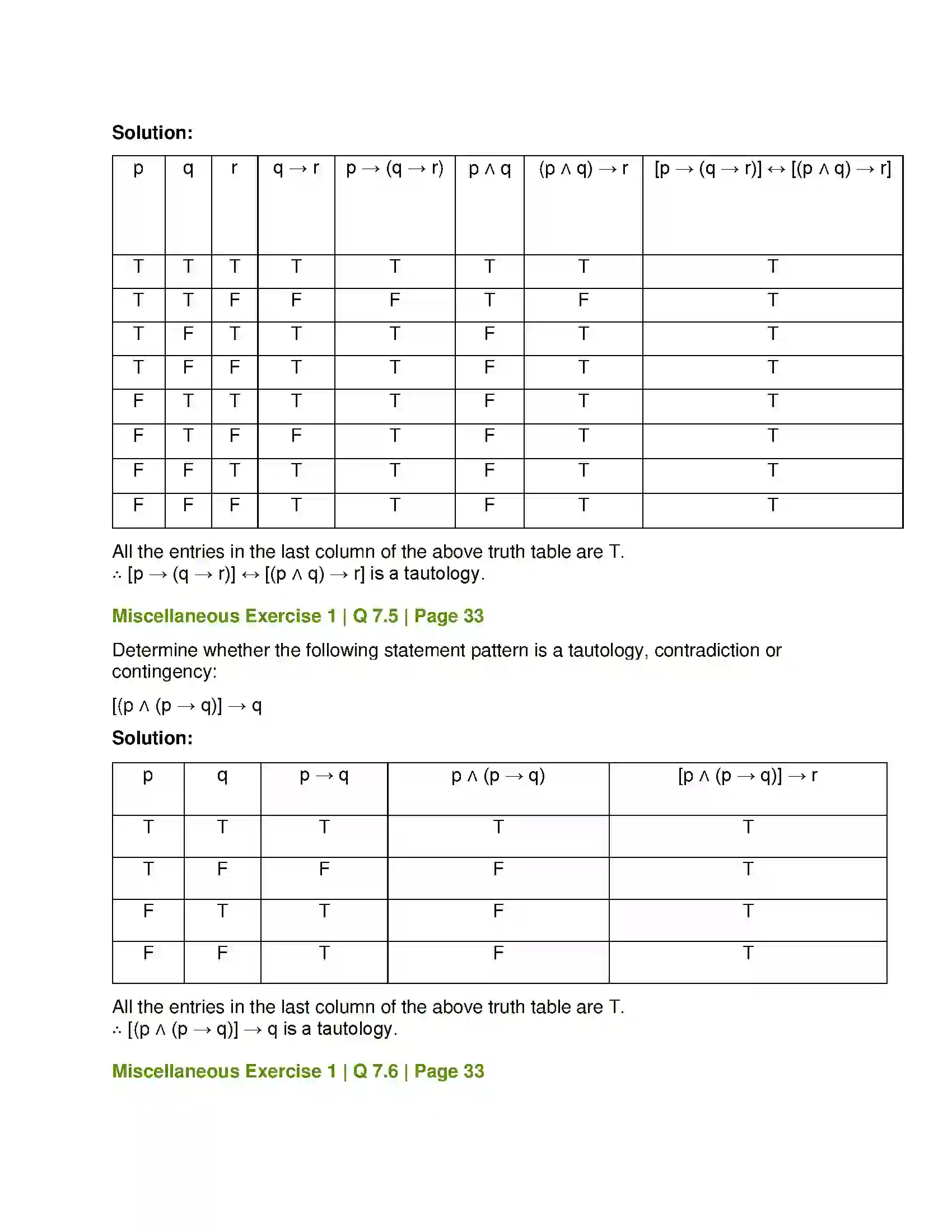 Maharashtra Board Class 12th Mathematics & Statistics-1 (Arts & Science) Mathematical Logic Solution 59