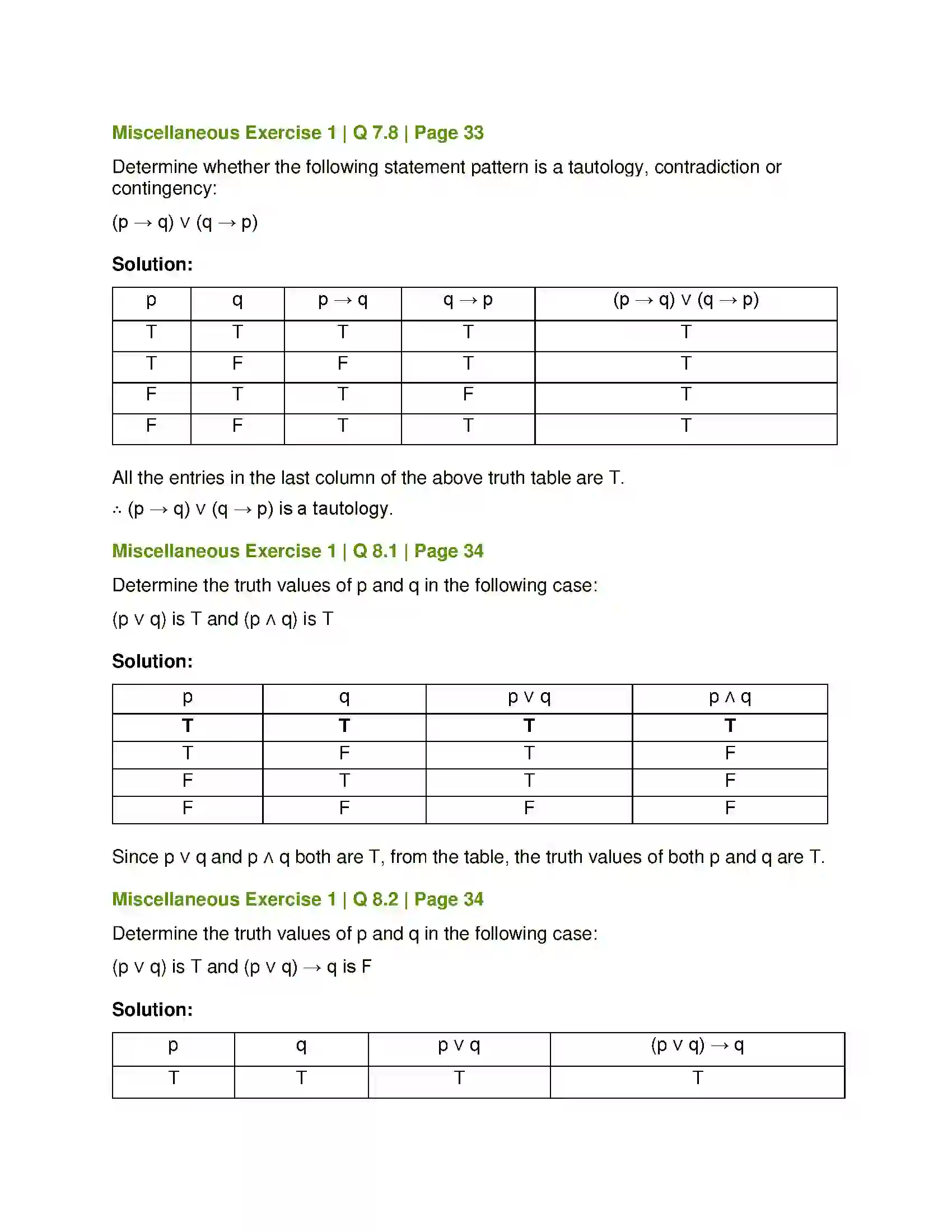 Maharashtra Board Class 12th Mathematics & Statistics-1 (Arts & Science) Mathematical Logic Solution 61