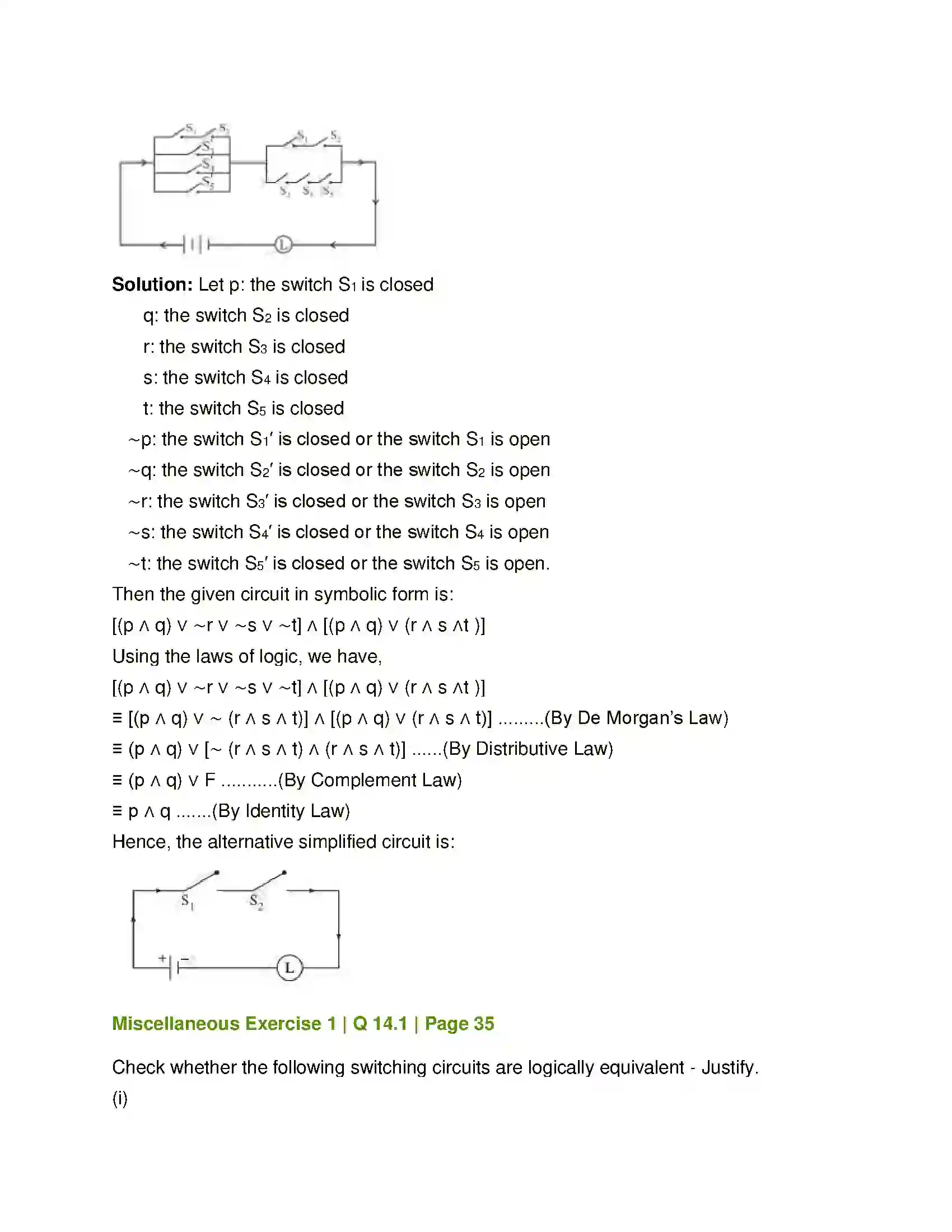 Maharashtra Board Class 12th Mathematics & Statistics-1 (Arts & Science) Mathematical Logic Solution 68
