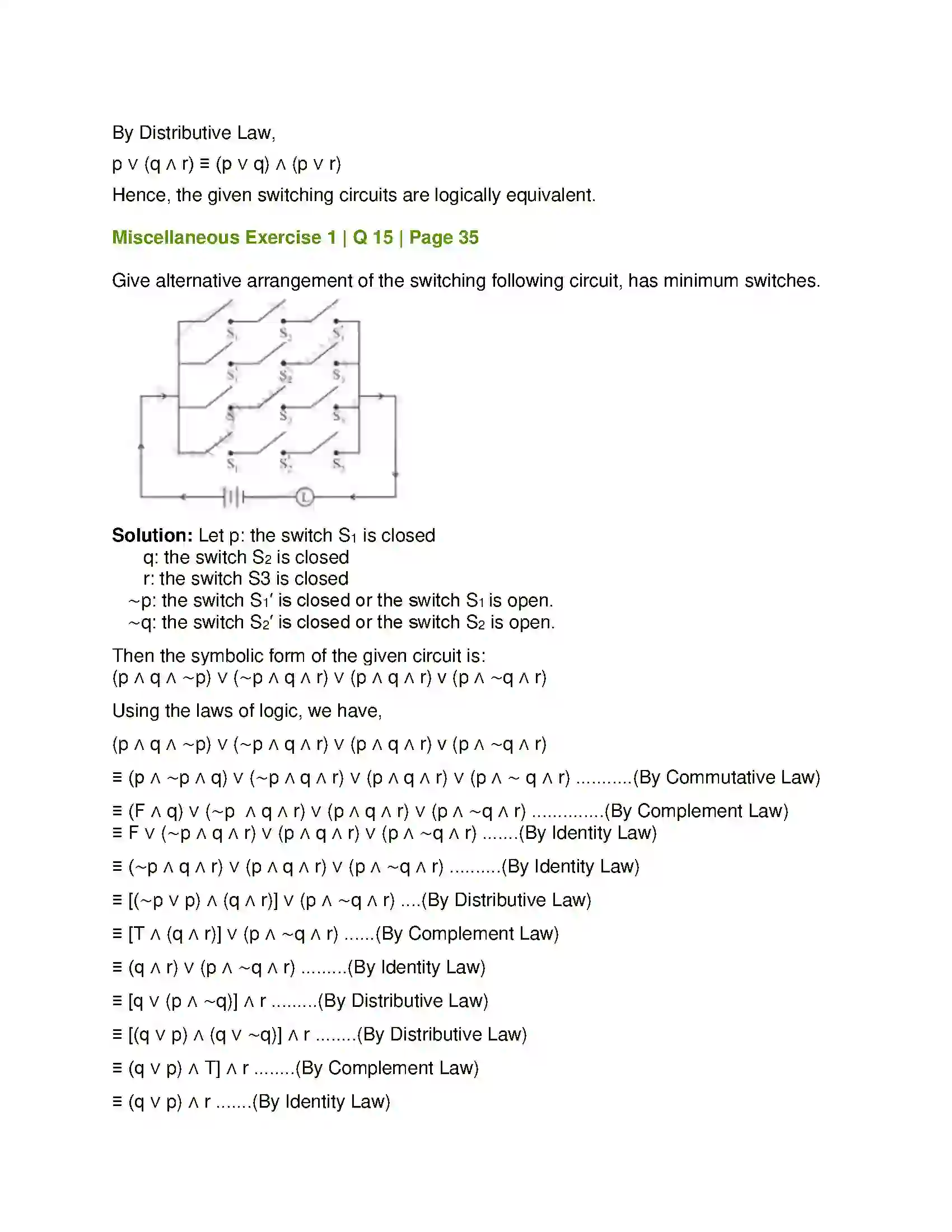 Maharashtra Board Class 12th Mathematics & Statistics-1 (Arts & Science) Mathematical Logic Solution 70