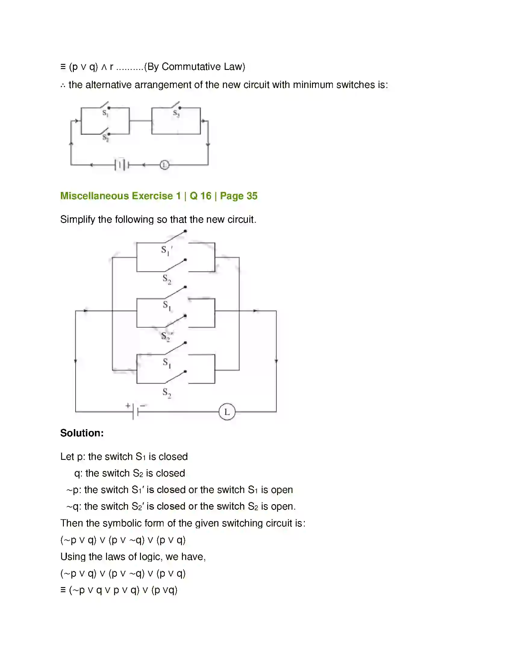Maharashtra Board Class 12th Mathematics & Statistics-1 (Arts & Science) Mathematical Logic Solution 71