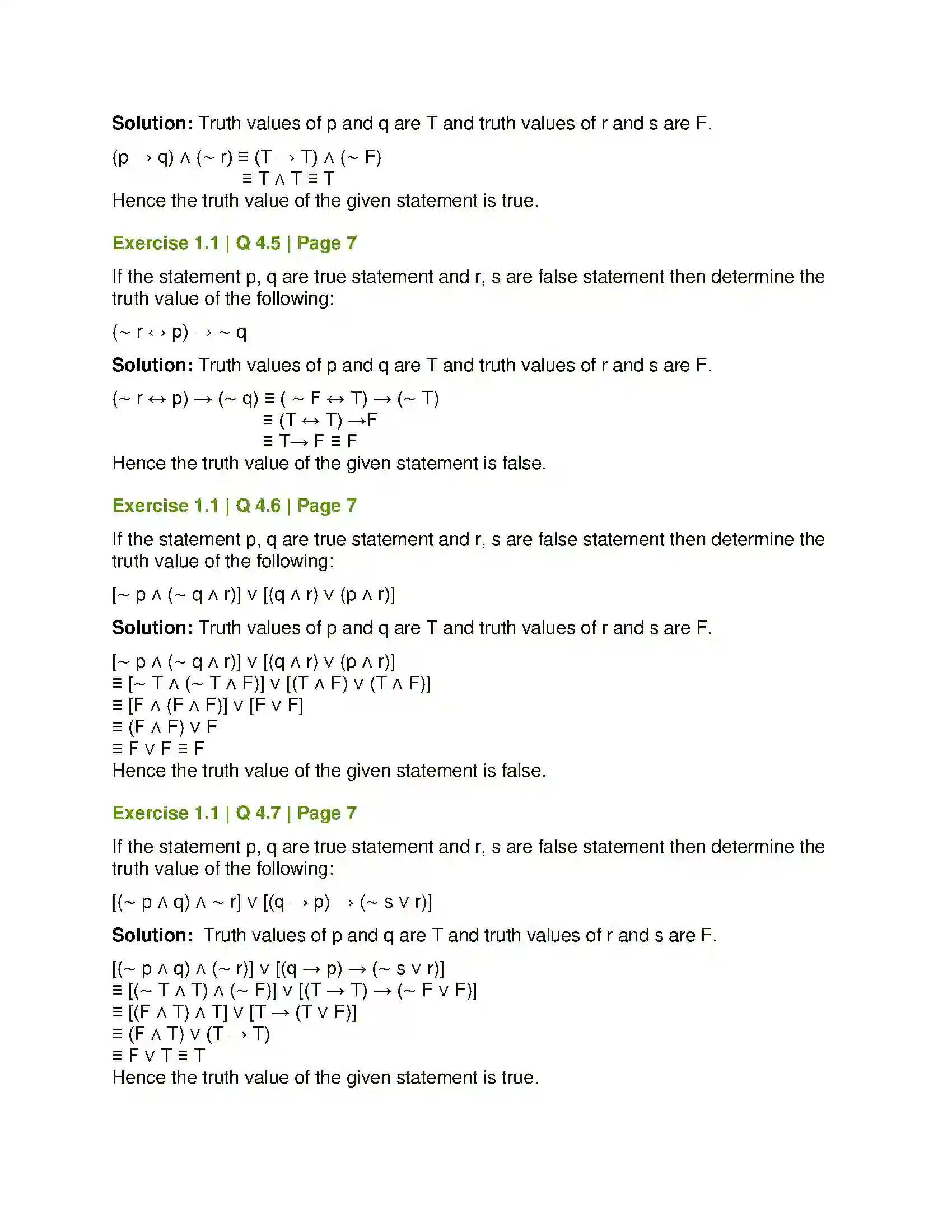 Maharashtra Board Class 12th Mathematics & Statistics-1 (Arts & Science) Mathematical Logic Solution 8