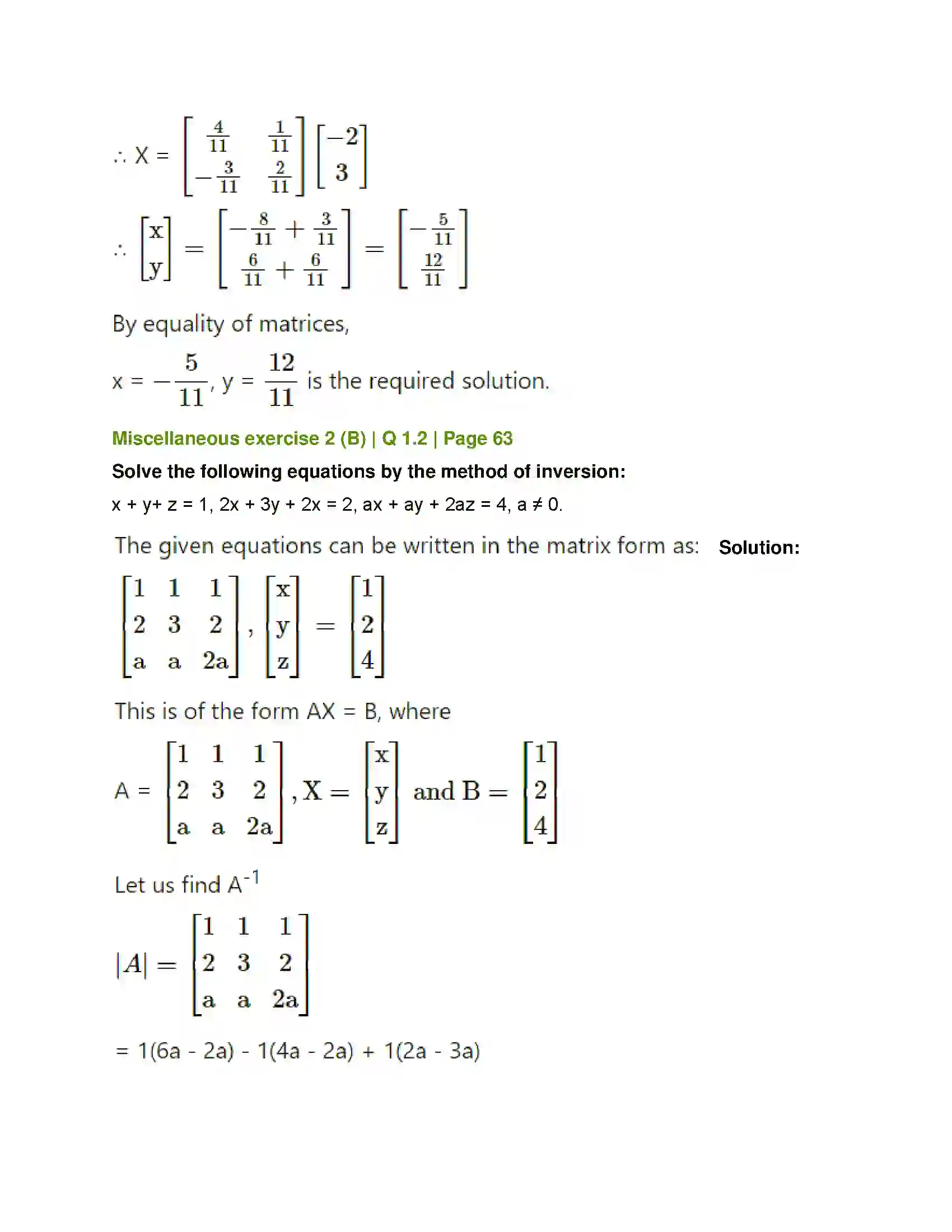 Maharashtra Board Class 12th Mathematics & Statistics-1 (Arts & Science) Matrics Solution 105