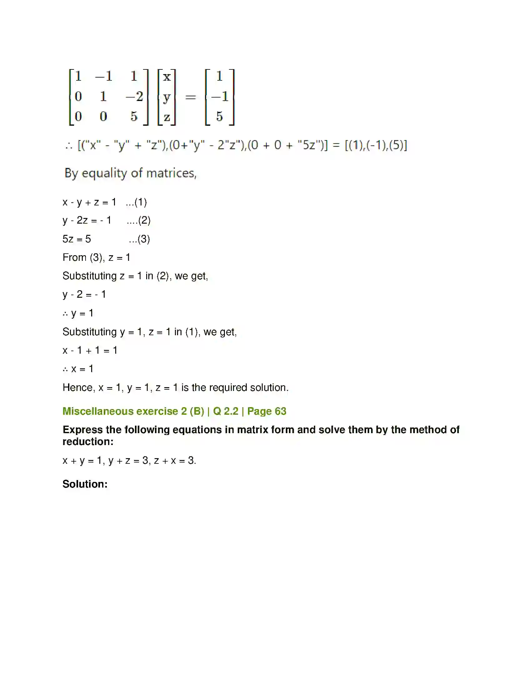 Maharashtra Board Class 12th Mathematics & Statistics-1 (Arts & Science) Matrics Solution 117