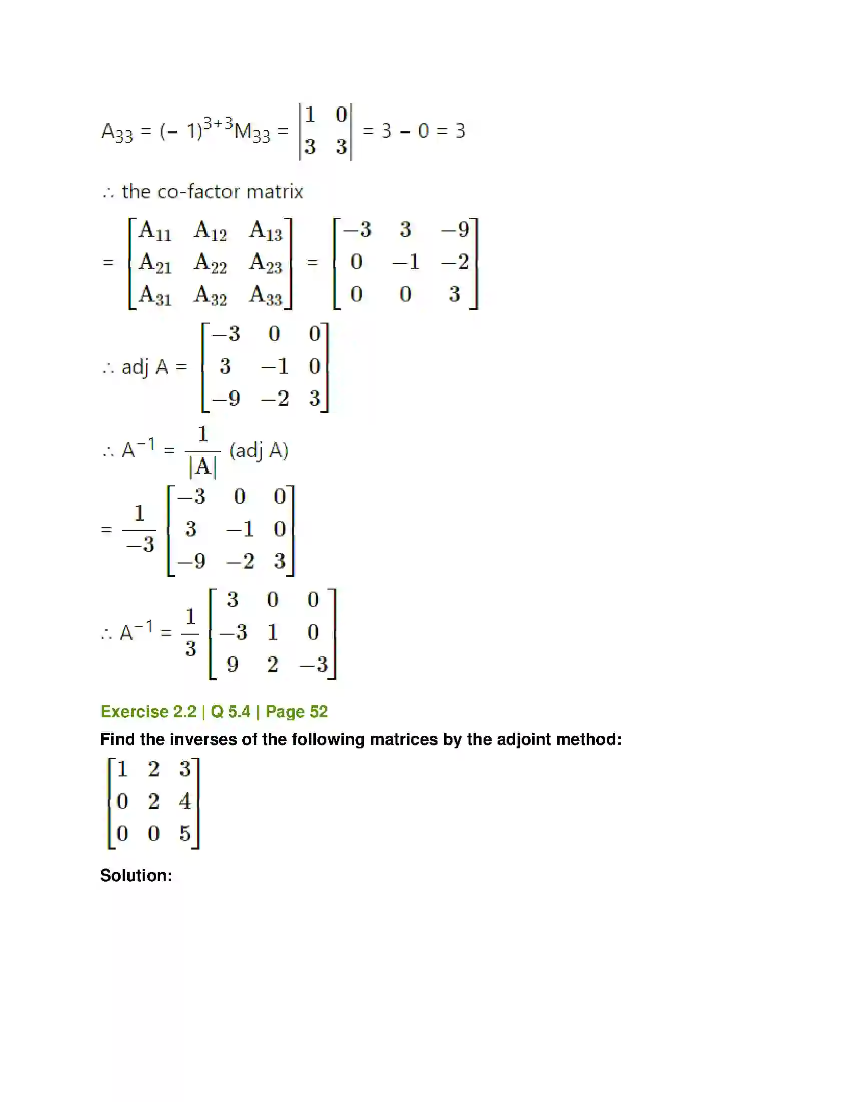 Maharashtra Board Class 12th Mathematics & Statistics-1 (Arts & Science) Matrics Solution 22