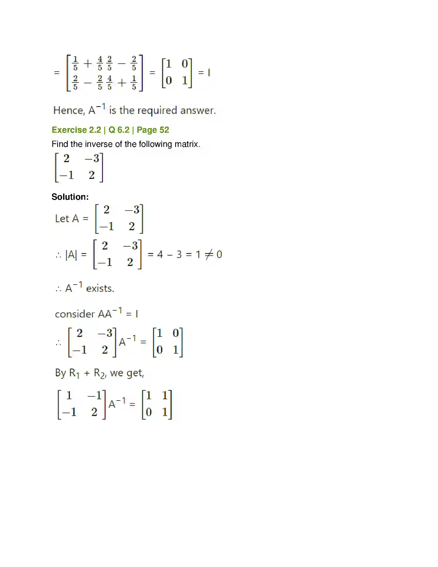 Maharashtra Board Class 12th Mathematics & Statistics-1 (Arts & Science) Matrics Solution 26