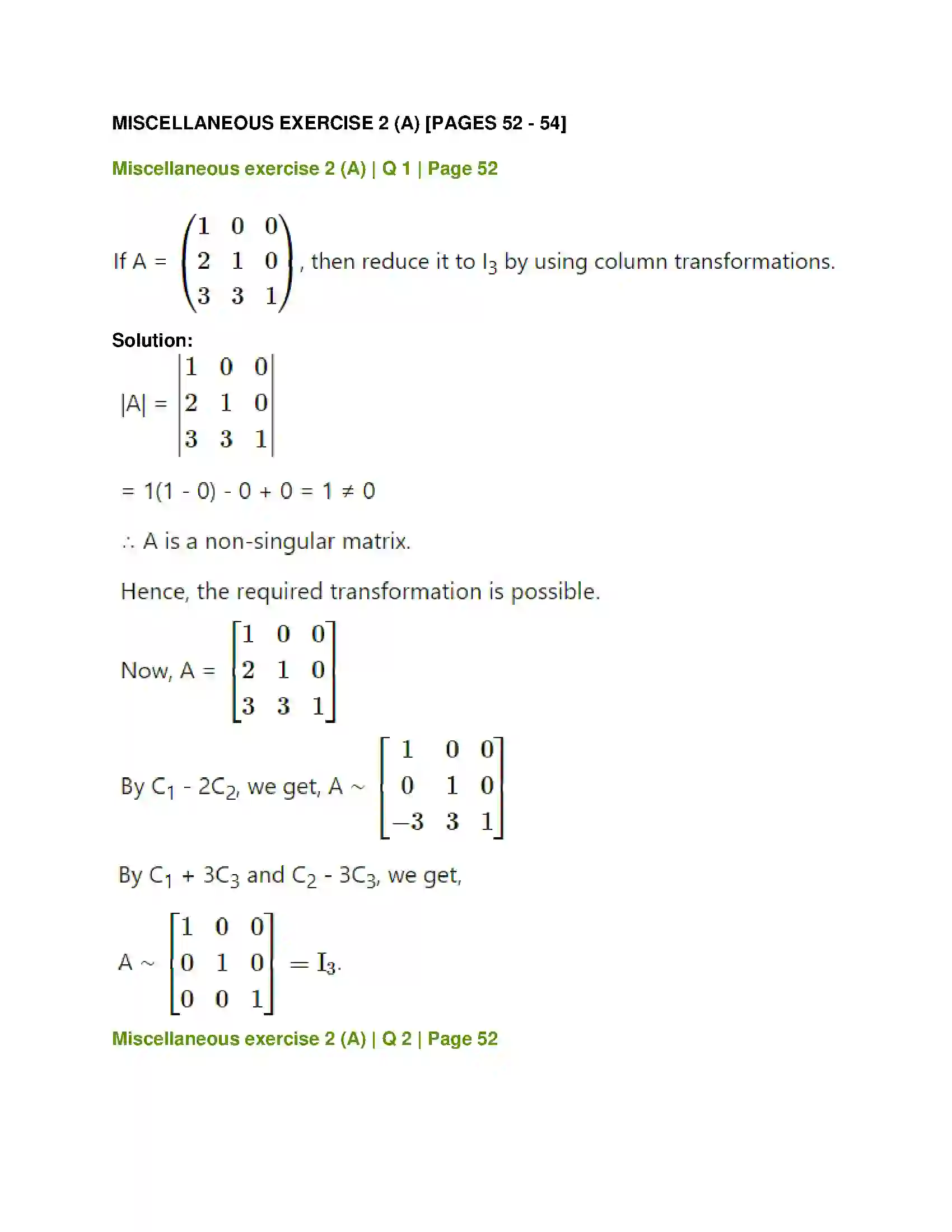 Maharashtra Board Class 12th Mathematics & Statistics-1 (Arts & Science) Matrics Solution 32