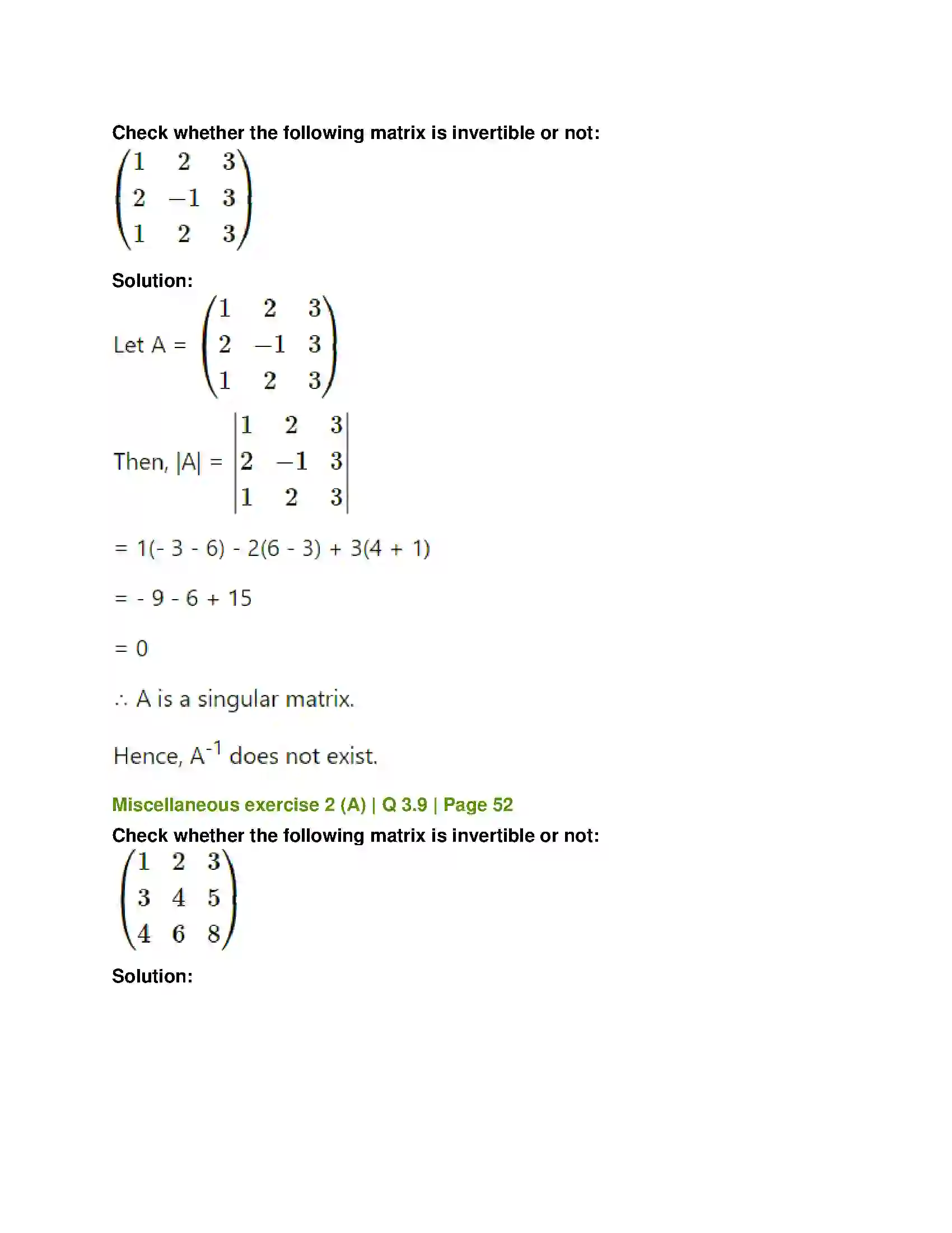 Maharashtra Board Class 12th Mathematics & Statistics-1 (Arts & Science) Matrics Solution 38