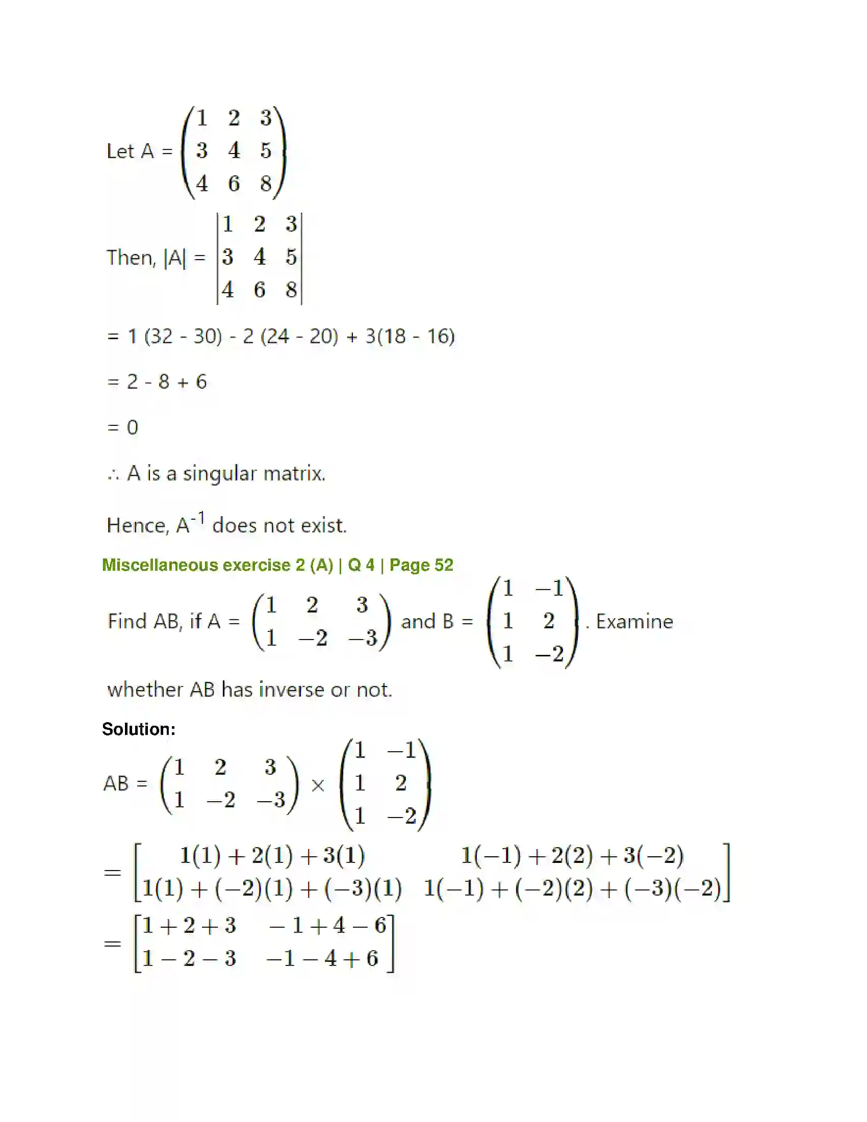 Maharashtra Board Class 12th Mathematics & Statistics-1 (Arts & Science) Matrics Solution 39