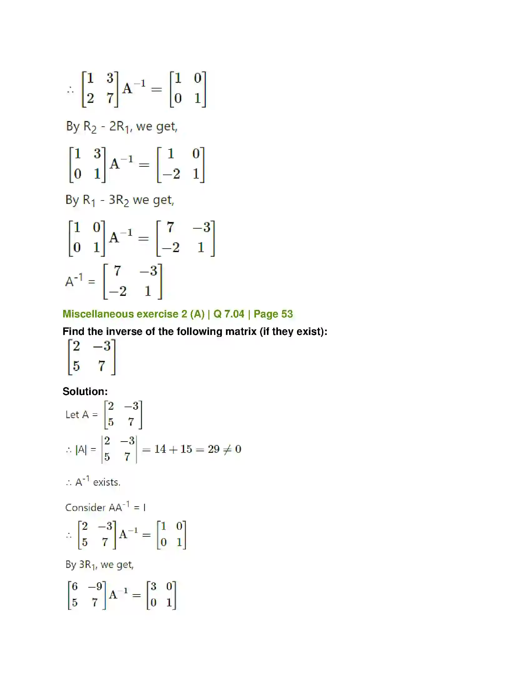 Maharashtra Board Class 12th Mathematics & Statistics-1 (Arts & Science) Matrics Solution 45