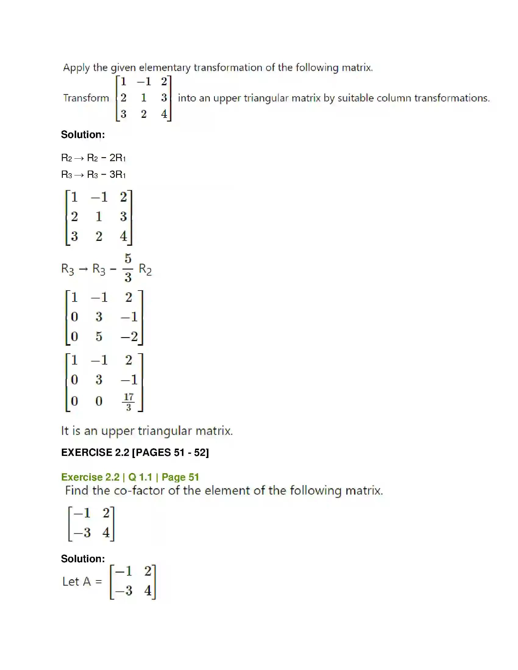 Maharashtra Board Class 12th Mathematics & Statistics-1 (Arts & Science) Matrics Solution 8