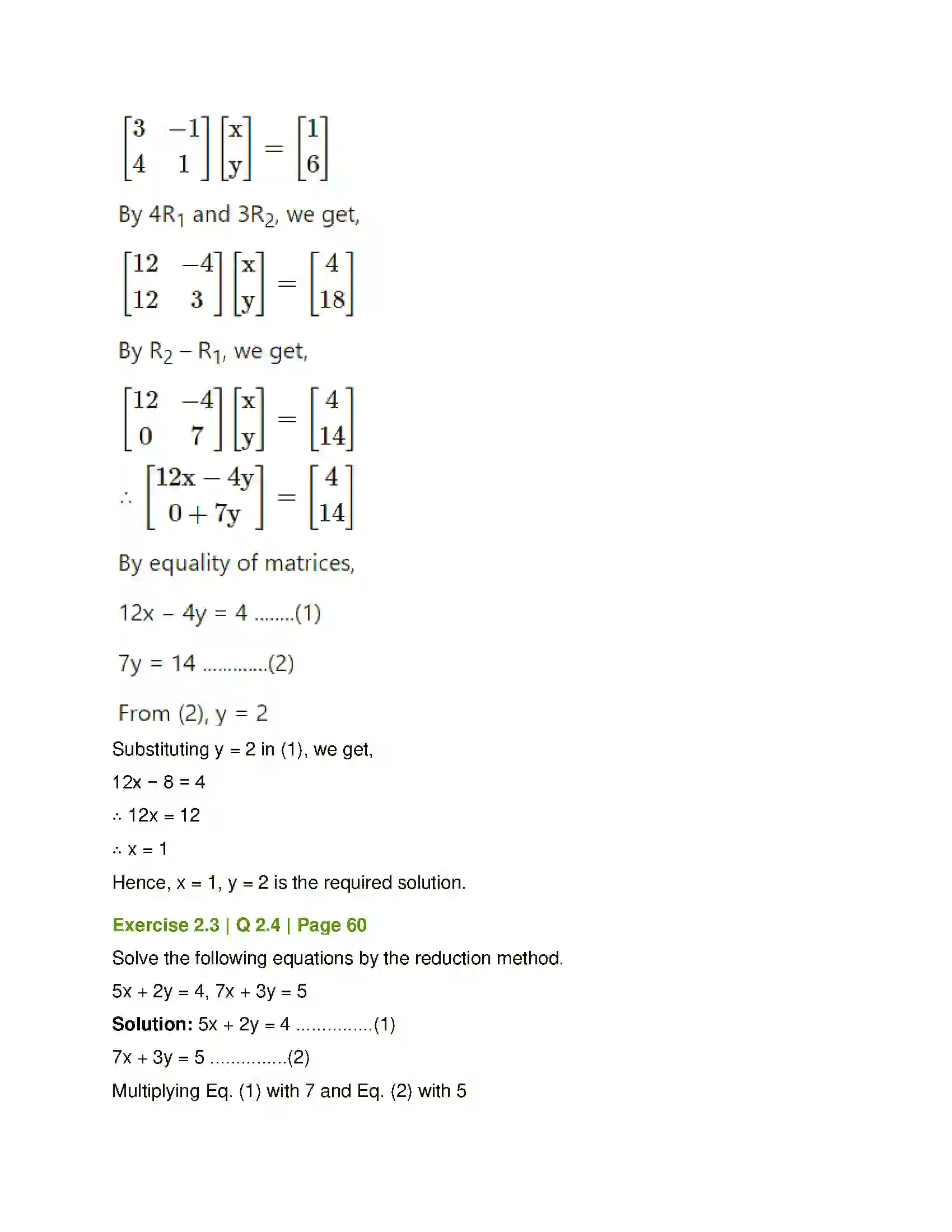 Maharashtra Board Class 12th Mathematics & Statistics-1 (Arts & Science) Matrics Solution 91