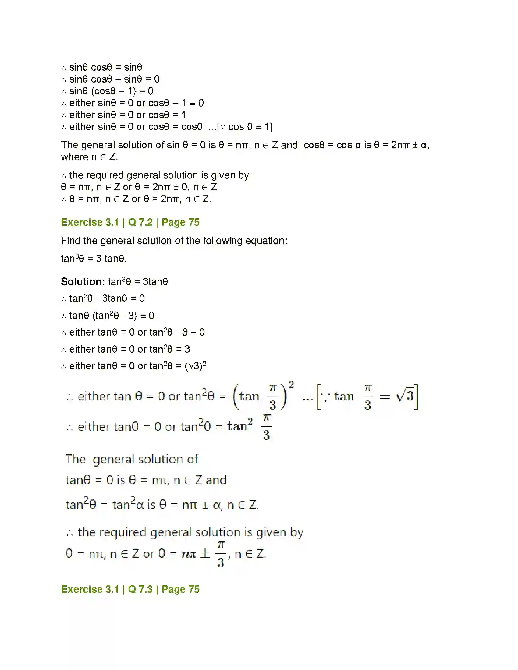Maharashtra Board Class 12th Mathematics & Statistics-1 (Arts & Science) Trigonometric Functions Solution 14