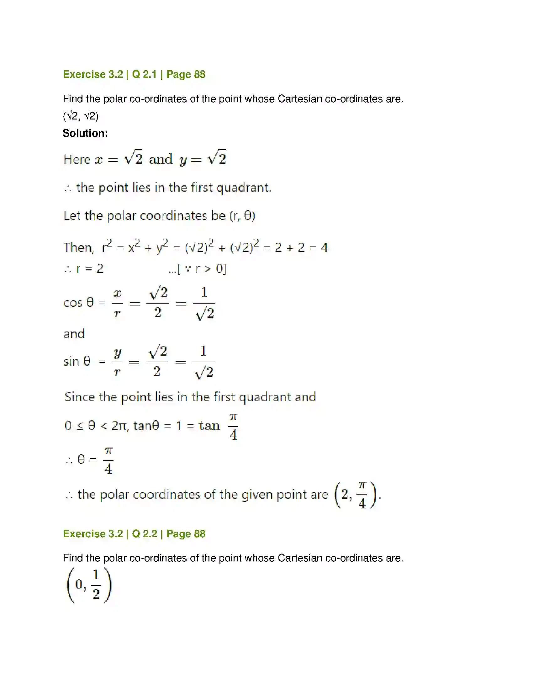 Maharashtra Board Class 12th Mathematics & Statistics-1 (Arts & Science) Trigonometric Functions Solution 20