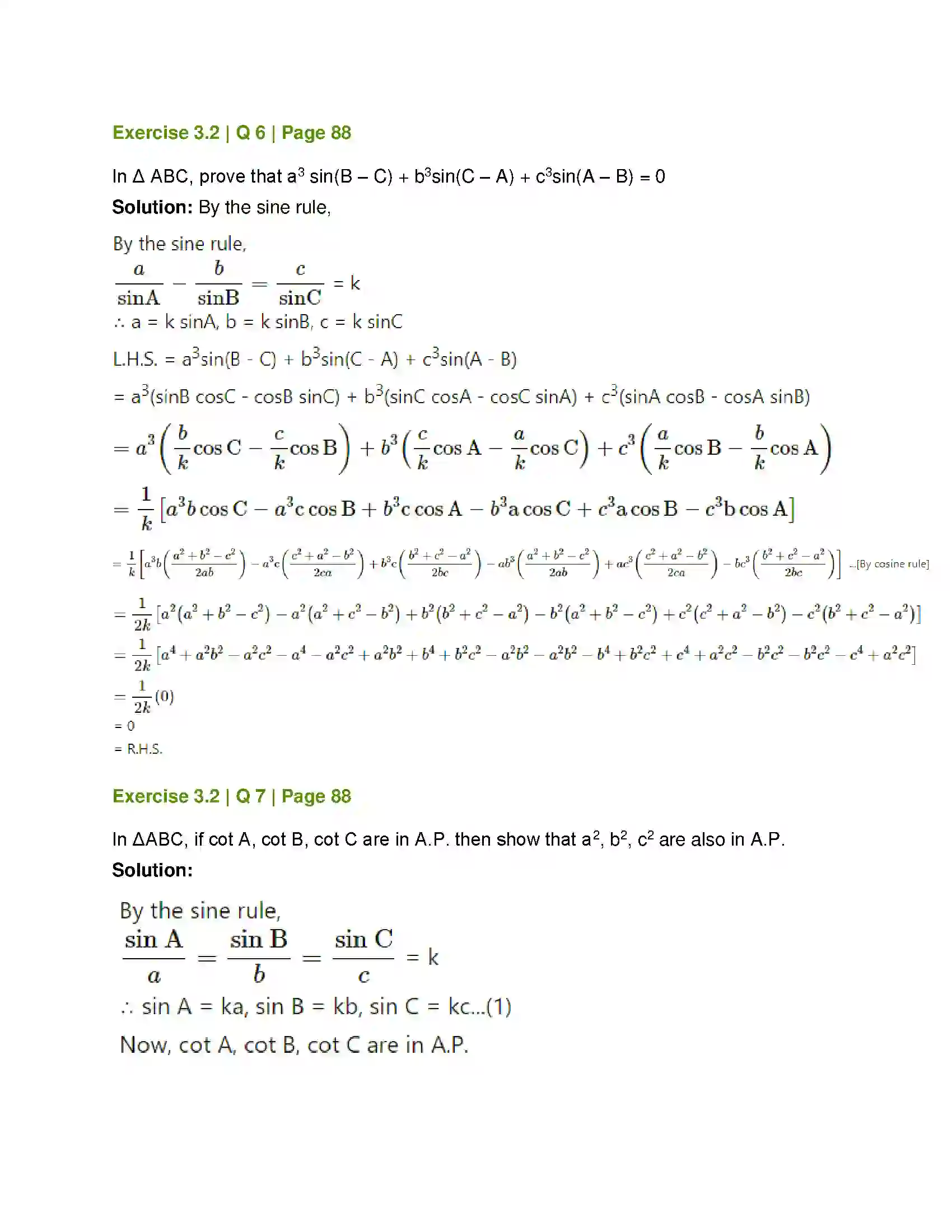 Maharashtra Board Class 12th Mathematics & Statistics-1 (Arts & Science) Trigonometric Functions Solution 26
