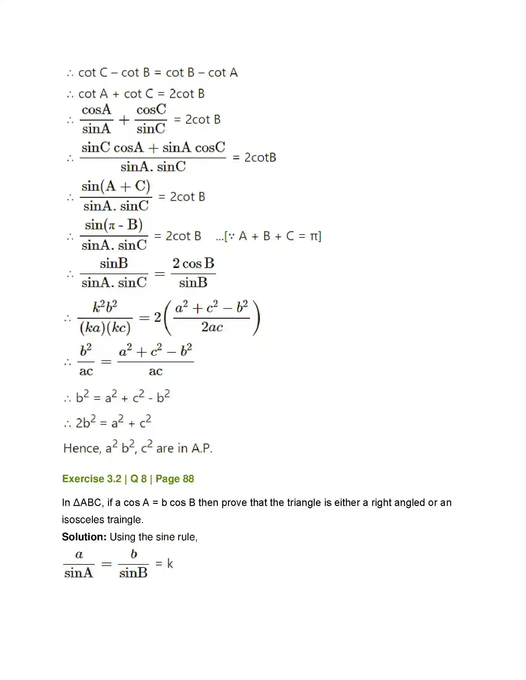 Maharashtra Board Class 12th Mathematics & Statistics-1 (Arts & Science) Trigonometric Functions Solution 27