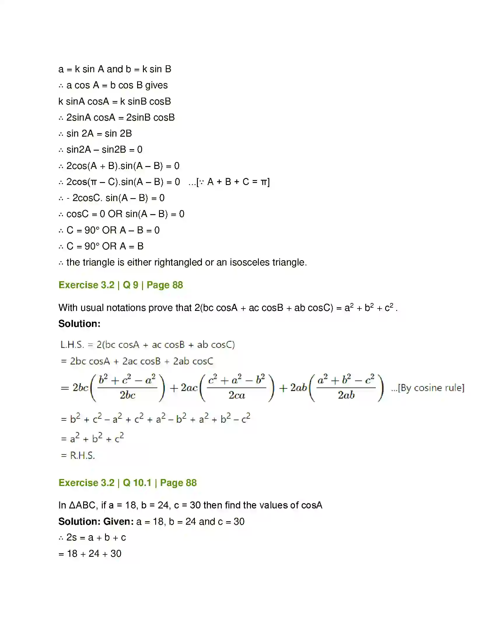 Maharashtra Board Class 12th Mathematics & Statistics-1 (Arts & Science) Trigonometric Functions Solution 28