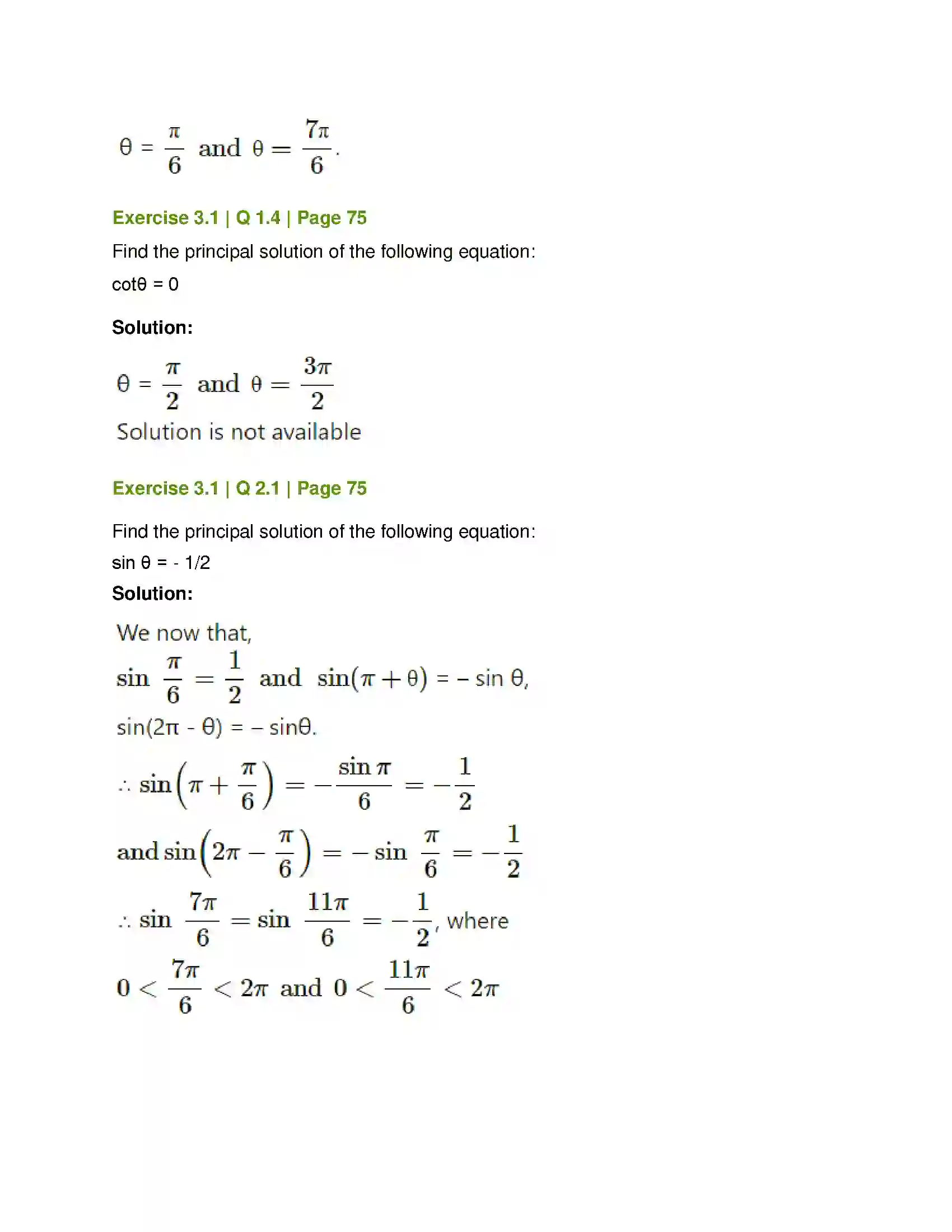 Maharashtra Board Class 12th Mathematics & Statistics-1 (Arts & Science) Trigonometric Functions Solution 3