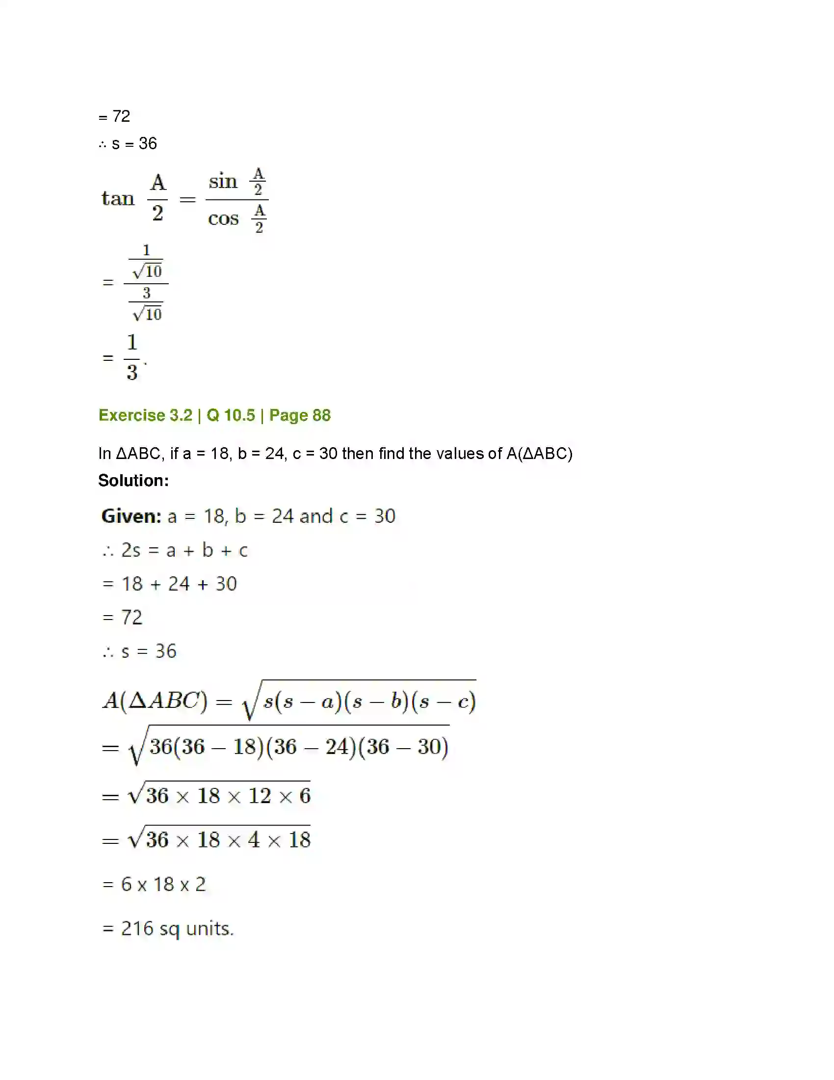 Maharashtra Board Class 12th Mathematics & Statistics-1 (Arts & Science) Trigonometric Functions Solution 31