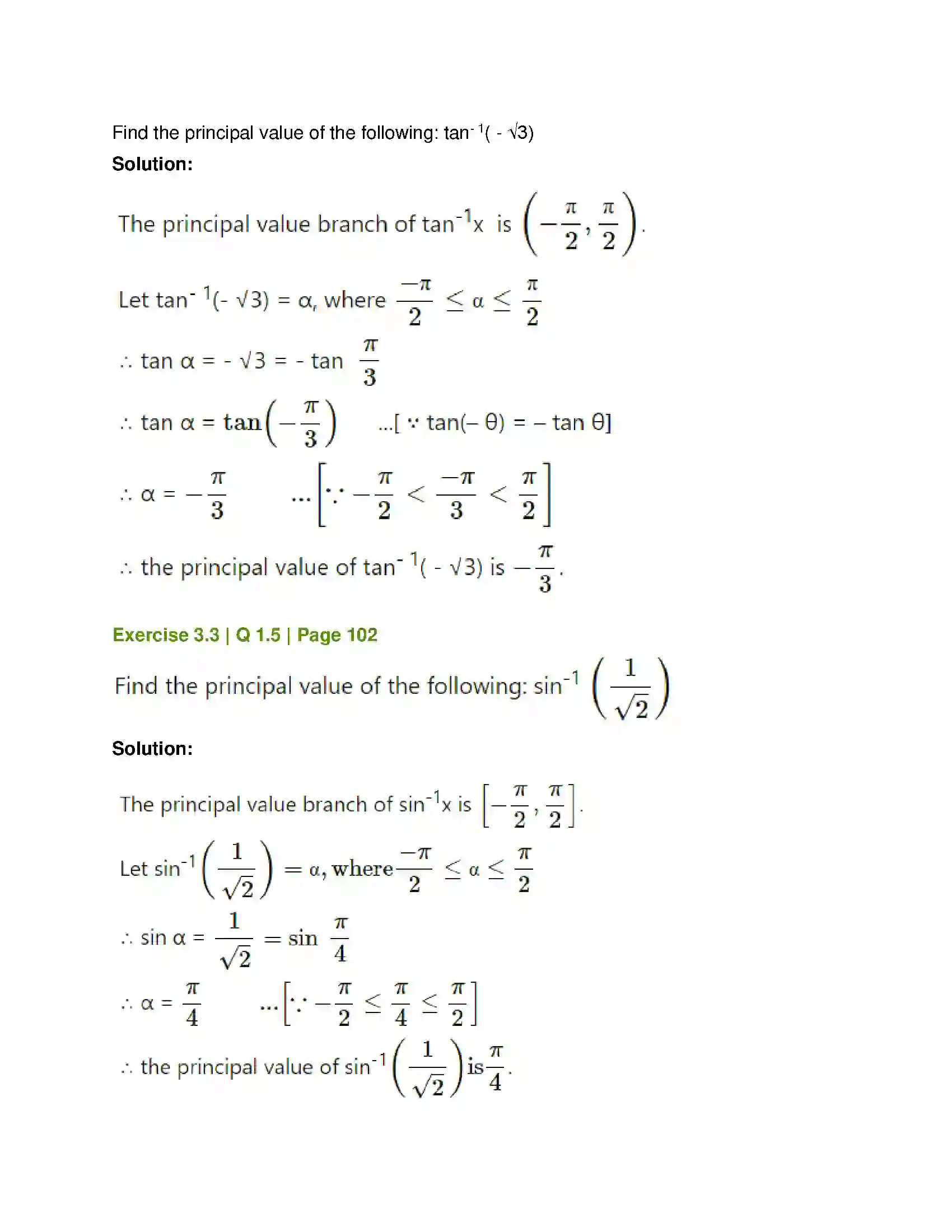 Maharashtra Board Class 12th Mathematics & Statistics-1 (Arts & Science) Trigonometric Functions Solution 36