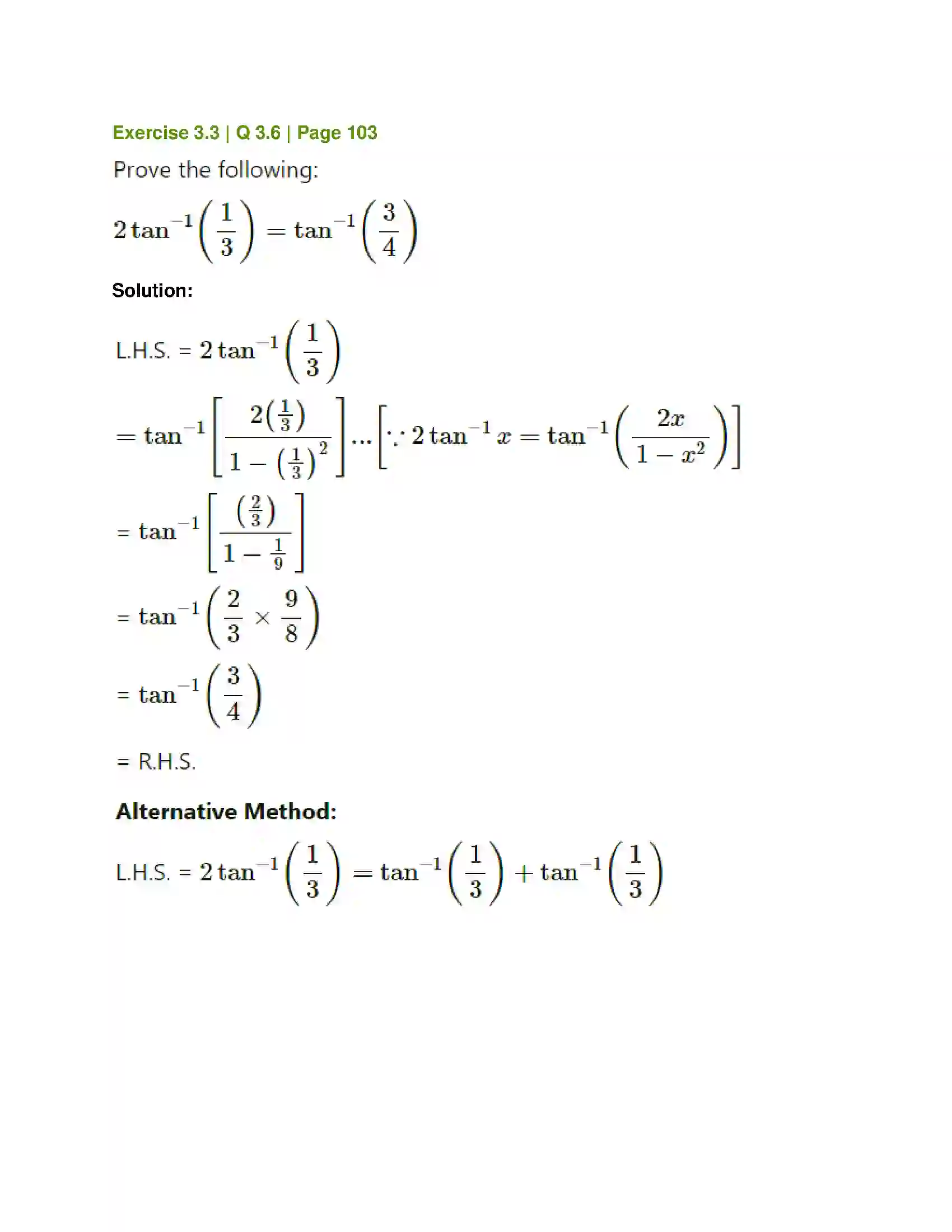 Maharashtra Board Class 12th Mathematics & Statistics-1 (Arts & Science) Trigonometric Functions Solution 49