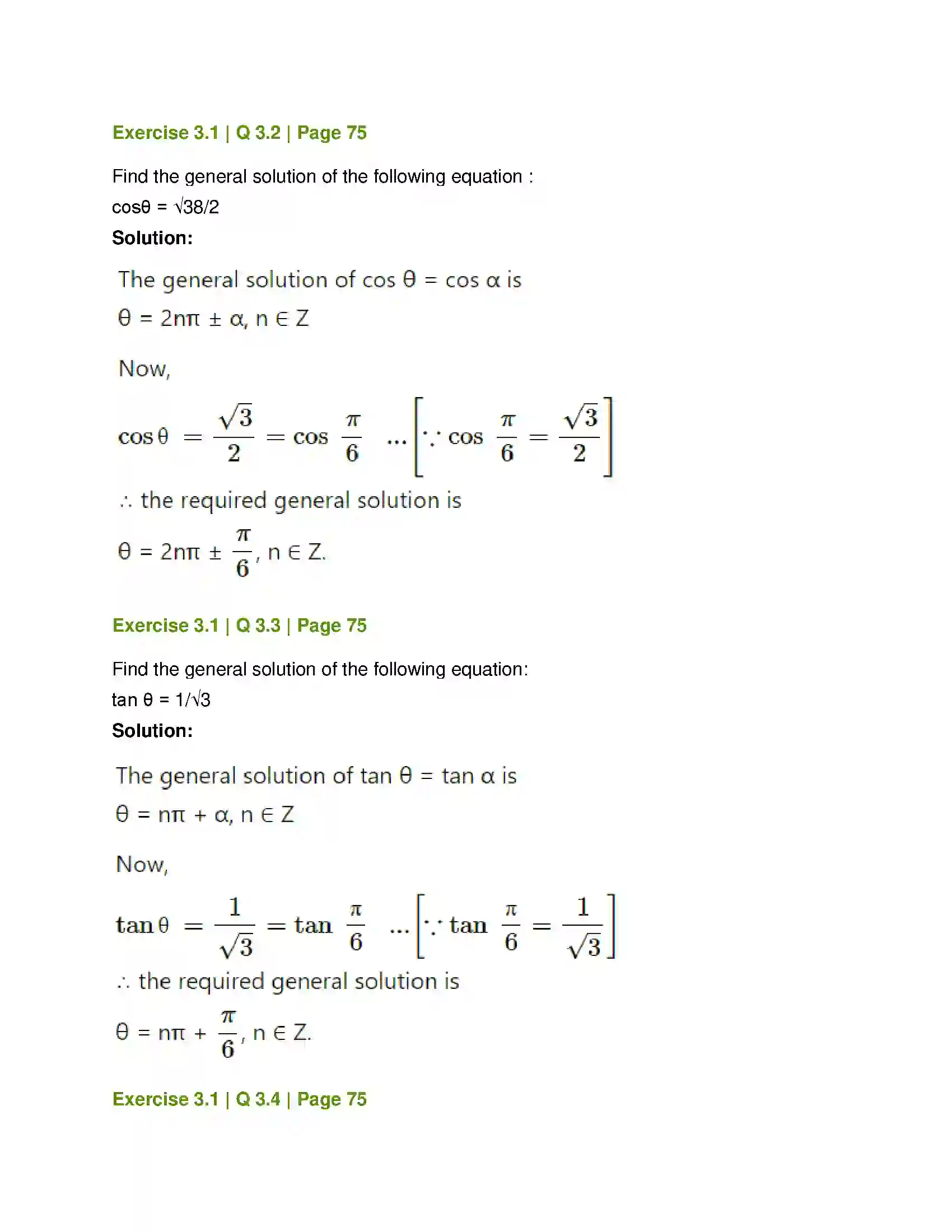 Maharashtra Board Class 12th Mathematics & Statistics-1 (Arts & Science) Trigonometric Functions Solution 6