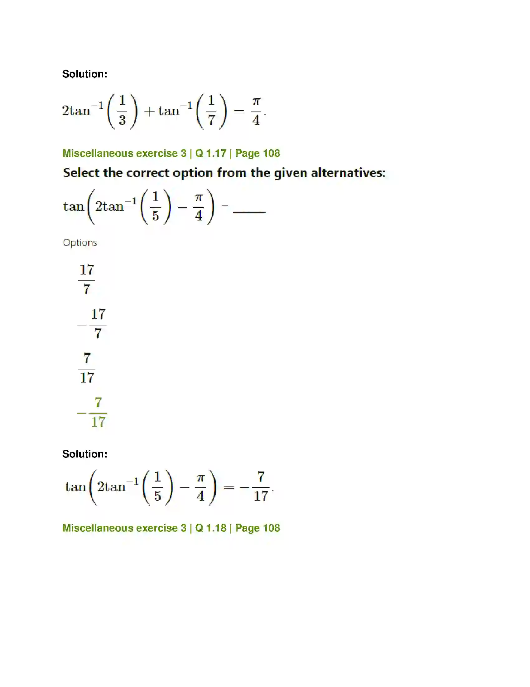 Maharashtra Board Class 12th Mathematics & Statistics-1 (Arts & Science) Trigonometric Functions Solution 60