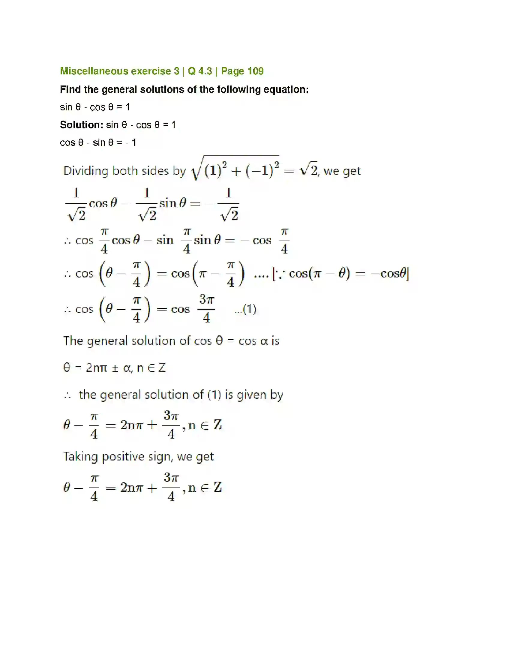 Maharashtra Board Class 12th Mathematics & Statistics-1 (Arts & Science) Trigonometric Functions Solution 68