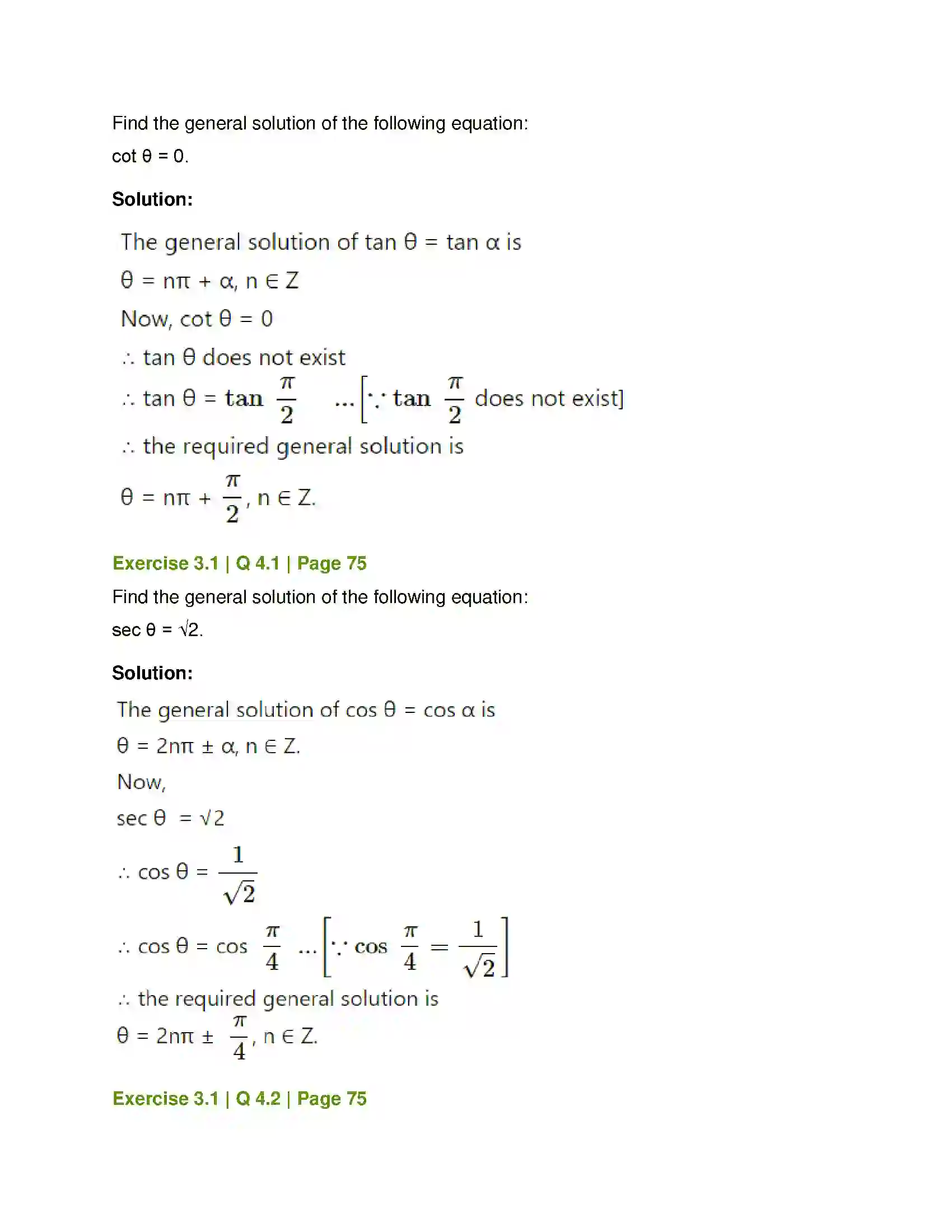 Maharashtra Board Class 12th Mathematics & Statistics-1 (Arts & Science) Trigonometric Functions Solution 7