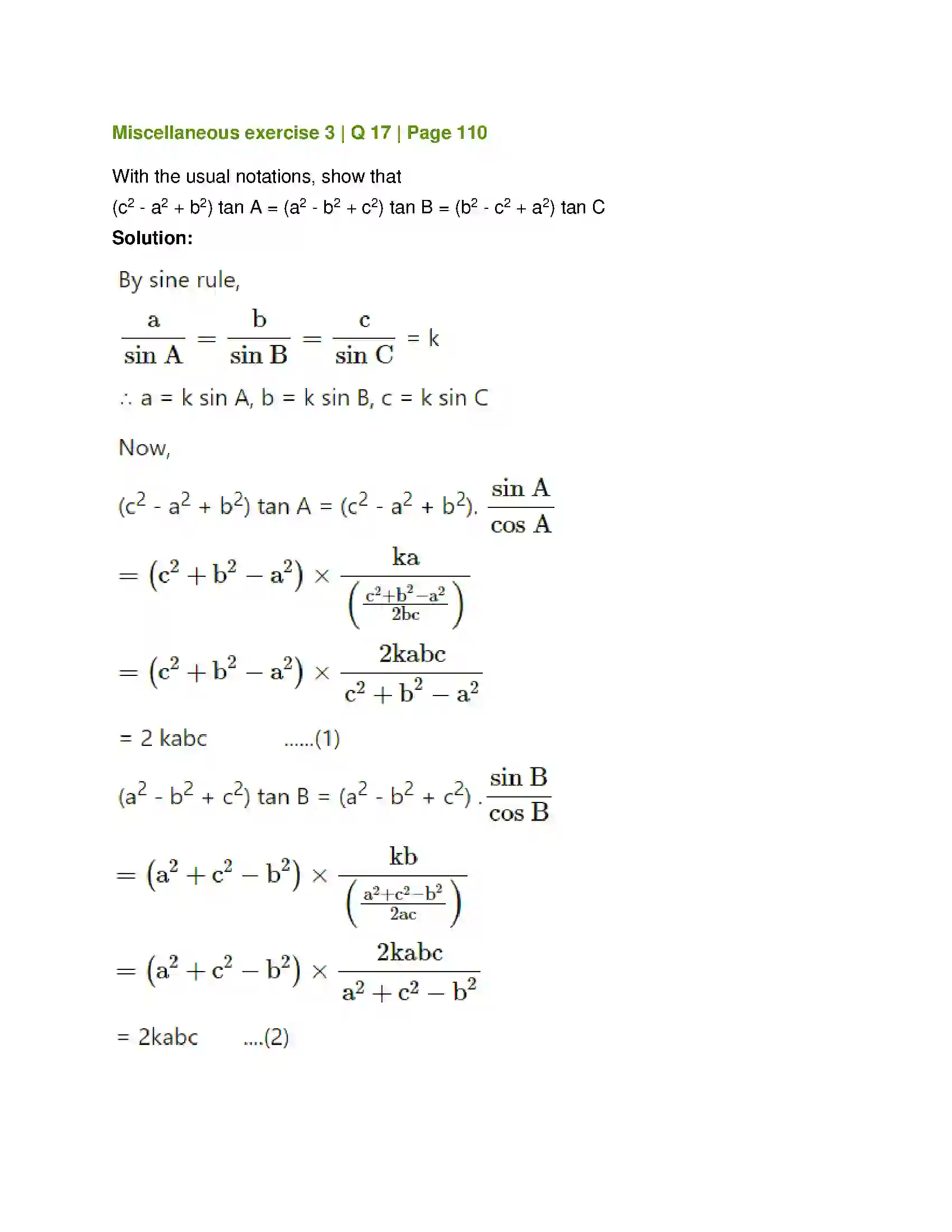 Maharashtra Board Class 12th Mathematics & Statistics-1 (Arts & Science) Trigonometric Functions Solution 87