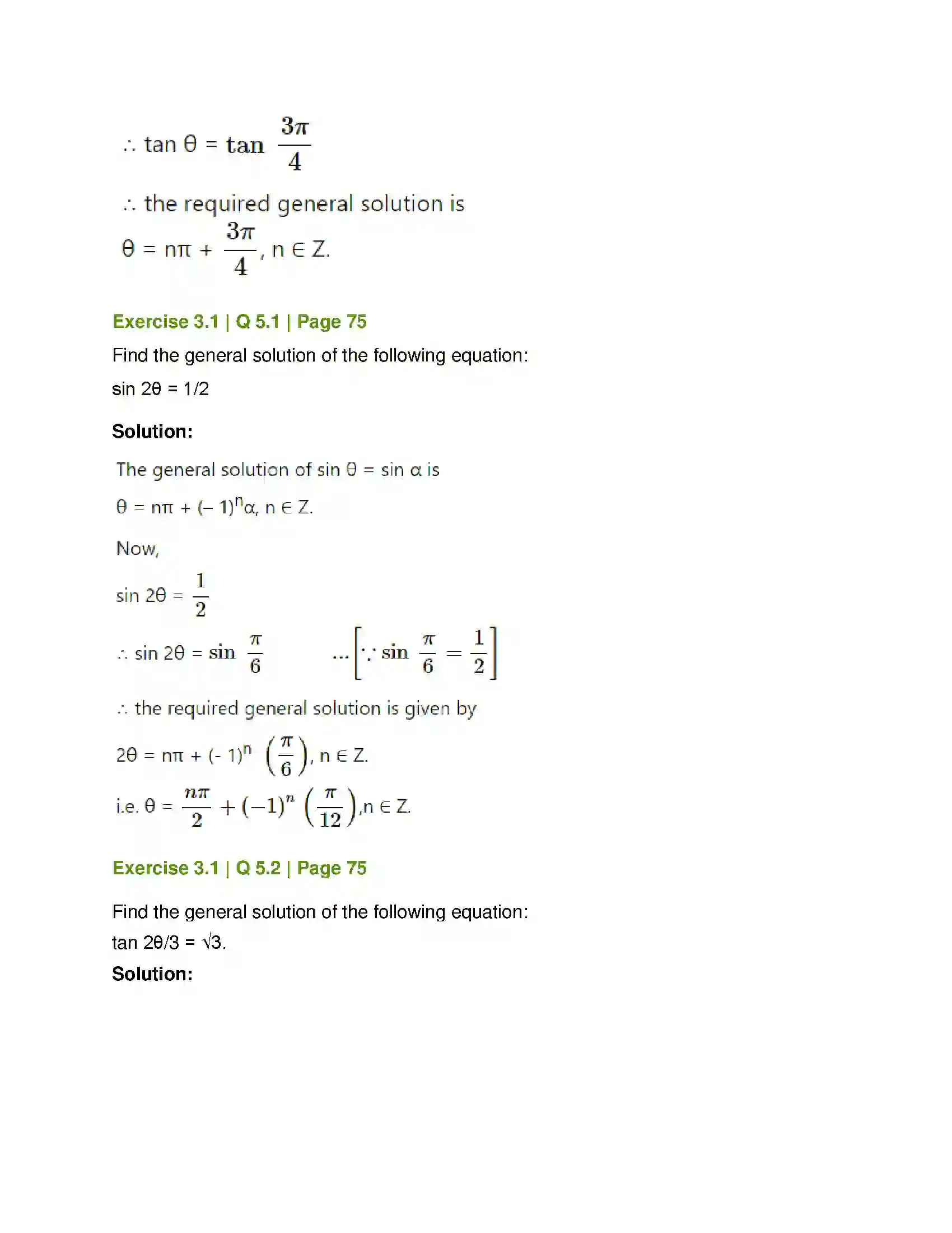 Maharashtra Board Class 12th Mathematics & Statistics-1 (Arts & Science) Trigonometric Functions Solution 9