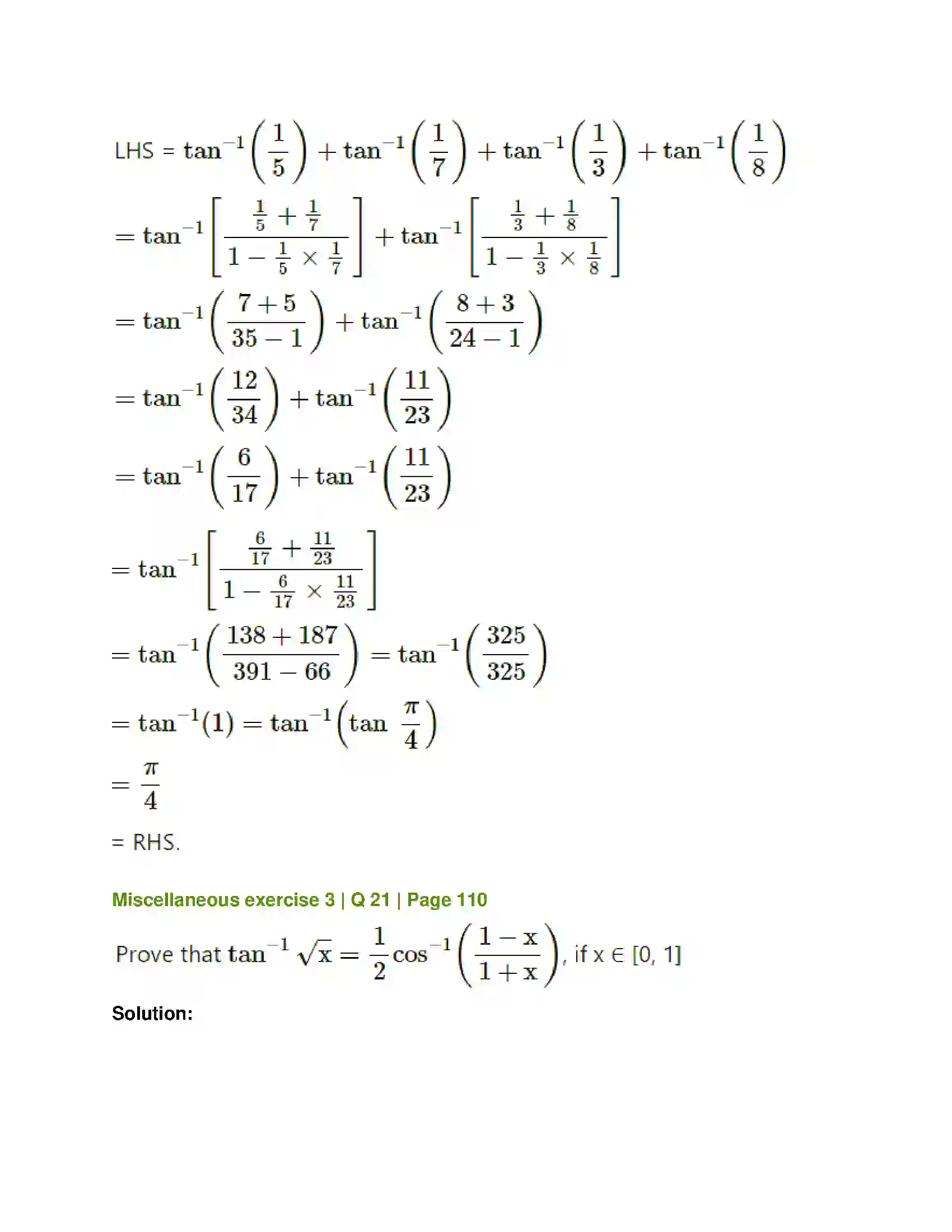 Maharashtra Board Class 12th Mathematics & Statistics-1 (Arts & Science) Trigonometric Functions Solution 91