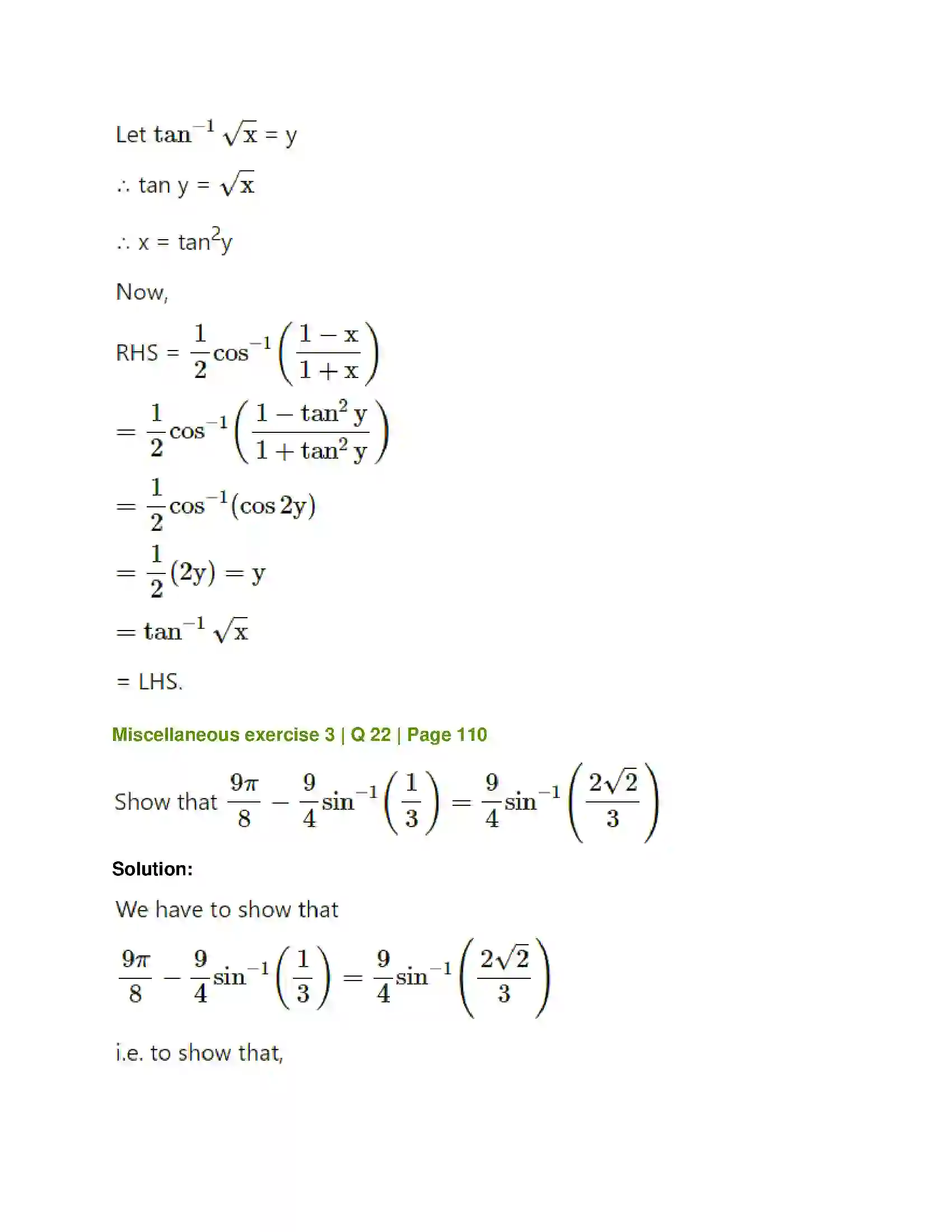 Maharashtra Board Class 12th Mathematics & Statistics-1 (Arts & Science) Trigonometric Functions Solution 92
