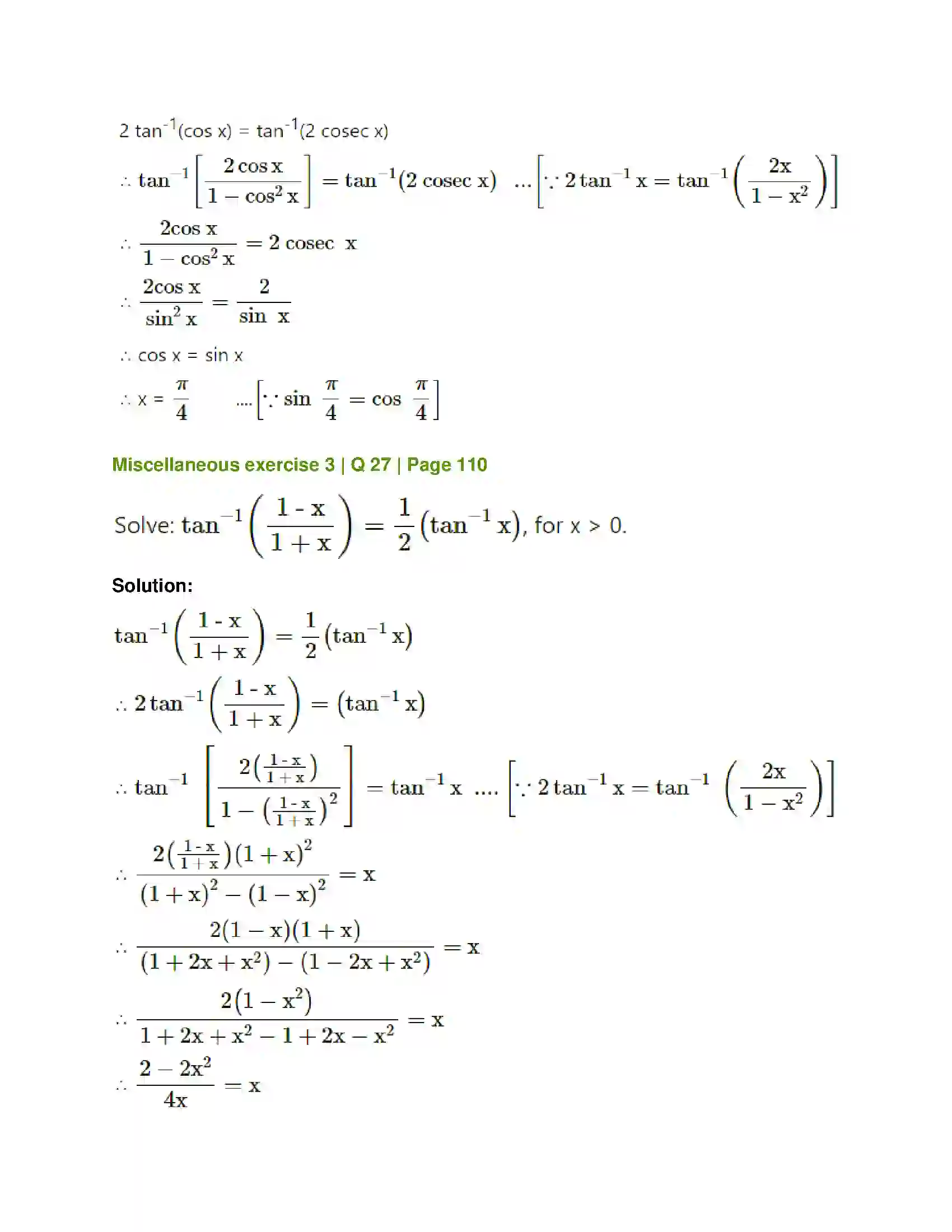 Maharashtra Board Class 12th Mathematics & Statistics-1 (Arts & Science) Trigonometric Functions Solution 97