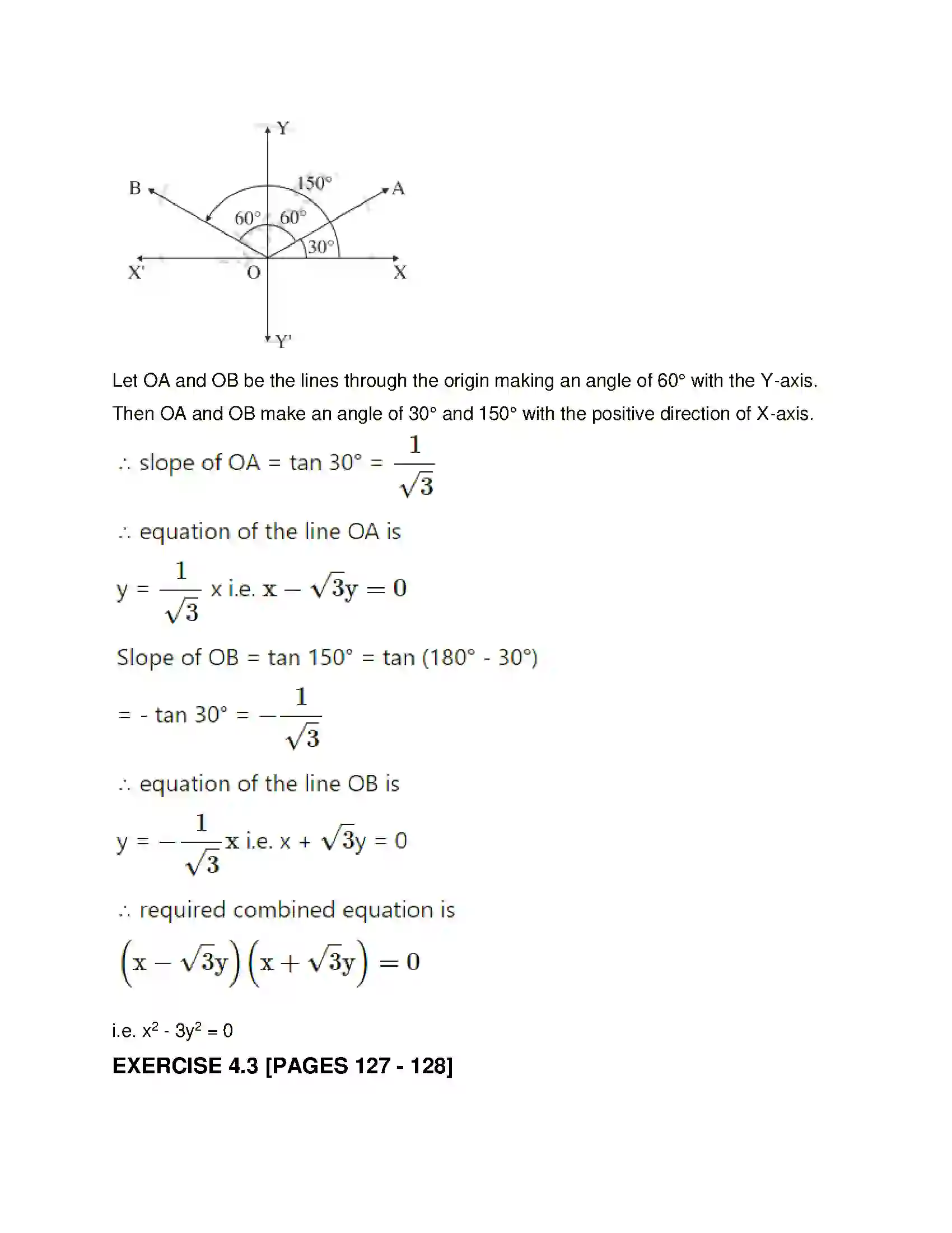 Maharashtra Board Class 12th Mathematics & Statistics-1 (Arts & Science) Pair of Straight Lines Solution 24
